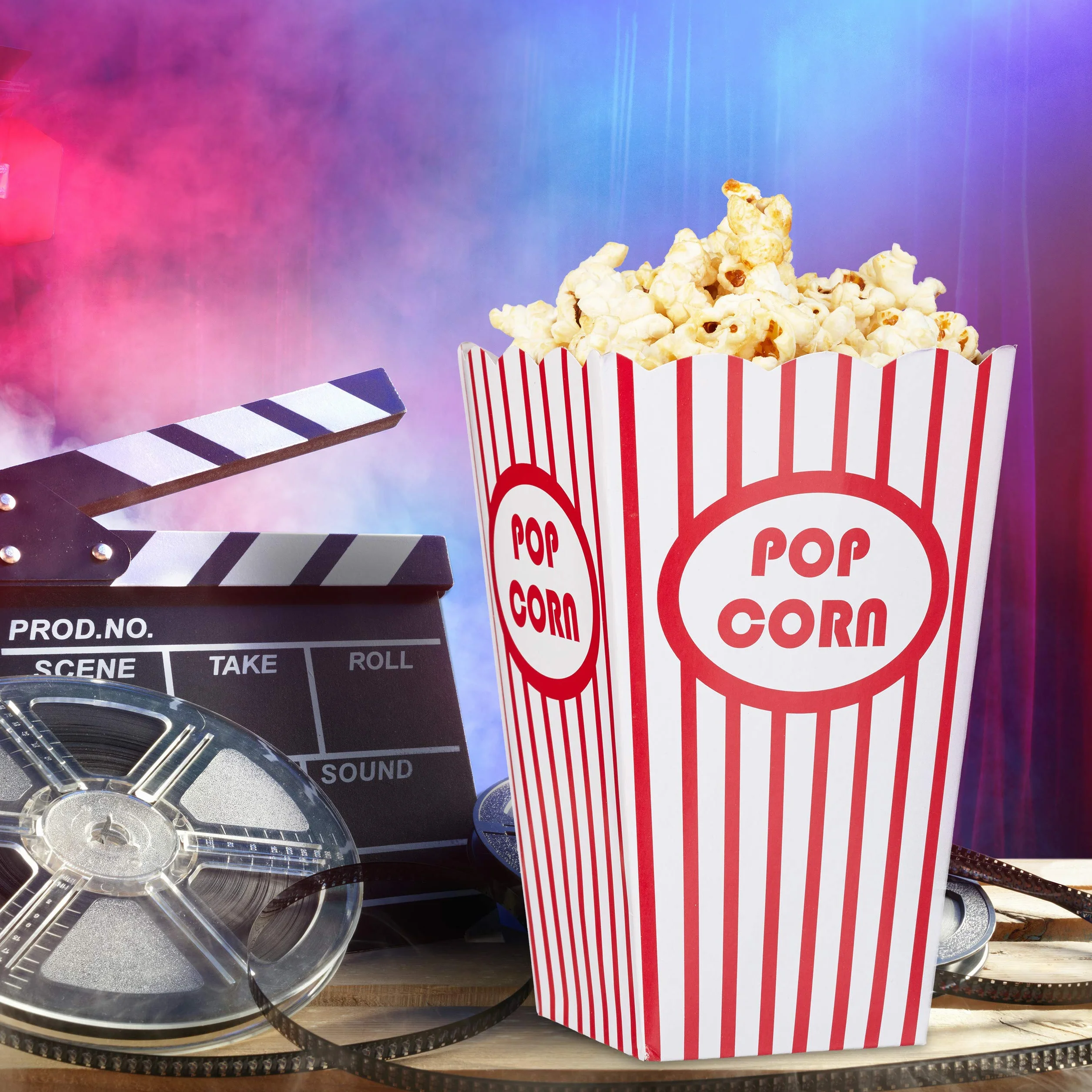 Relaxdays Boîtes à Pop-Corn Lot de 48, Carton Blanc-Rouge, Rétro