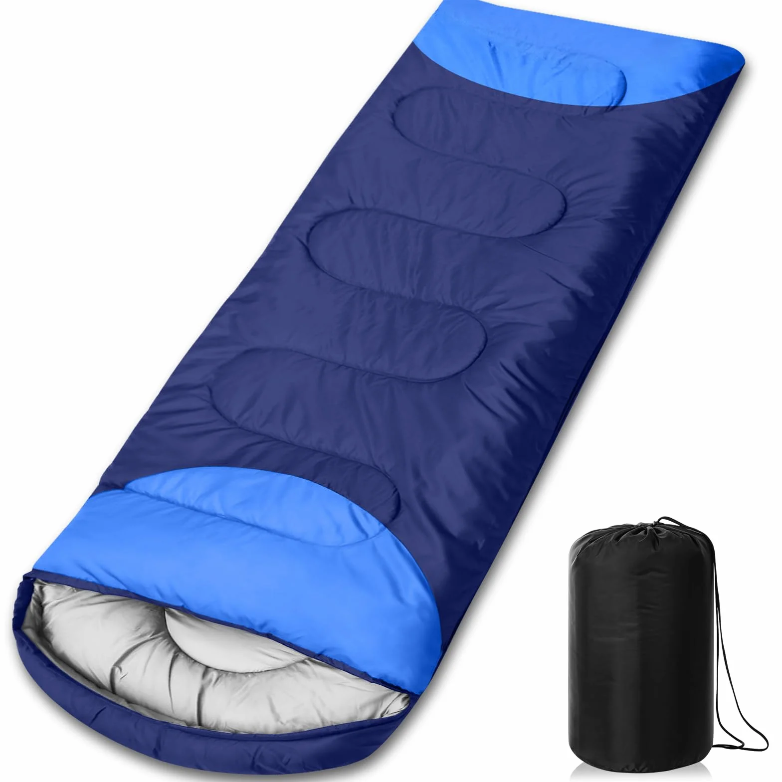 Sac de Couchage, 210x75cm Sac de Couchage 4 Saisons, Léger et Imperméable, avec Sac de Rangement Portable, Adultes et Enfants, pour Le Camping, la Randonnée et Les Activités de Plein Air