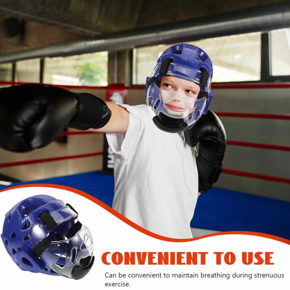 Casque avec Protection Complète du Visage pour Garçon et Filles Taekwondo Équipement de Combat Taekwondo et Ventilation Respirante pour Compétition et Arts Martiaux