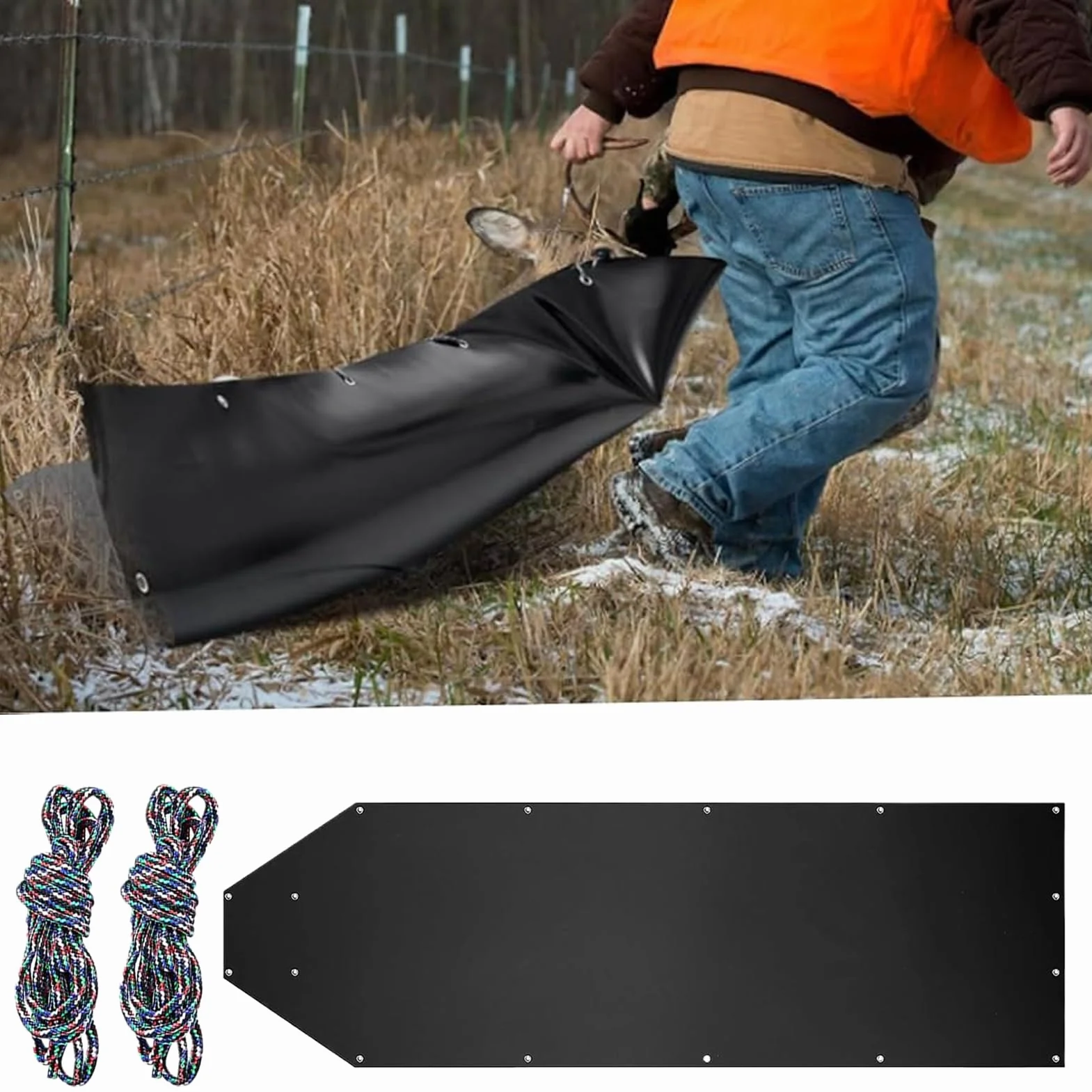 Luge de Chasse | Luge de Chasse Renforcée et Pliable pour Cerf | Équipement De Transport pour Bois De Chauffage Leurrage Neige Trophes Sable Plage Glace Pêche
