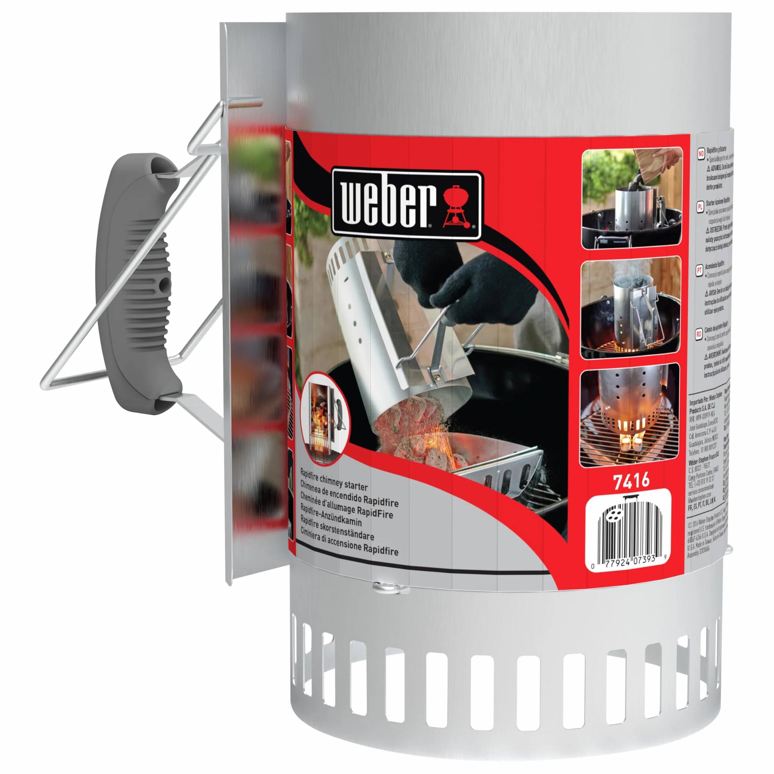 Weber Rapidfire Cheminée d’allumage Barbecue Charbon 6L Acier 32x20,5x32,5 cm