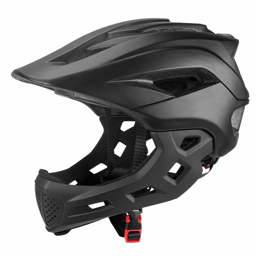 Casque Intégral VTT Adulte Casque Intégral Jeunesse Hors Route Moto Casque,MTB VTT BMX Moto Cross Accident Casque Unisexe Noir