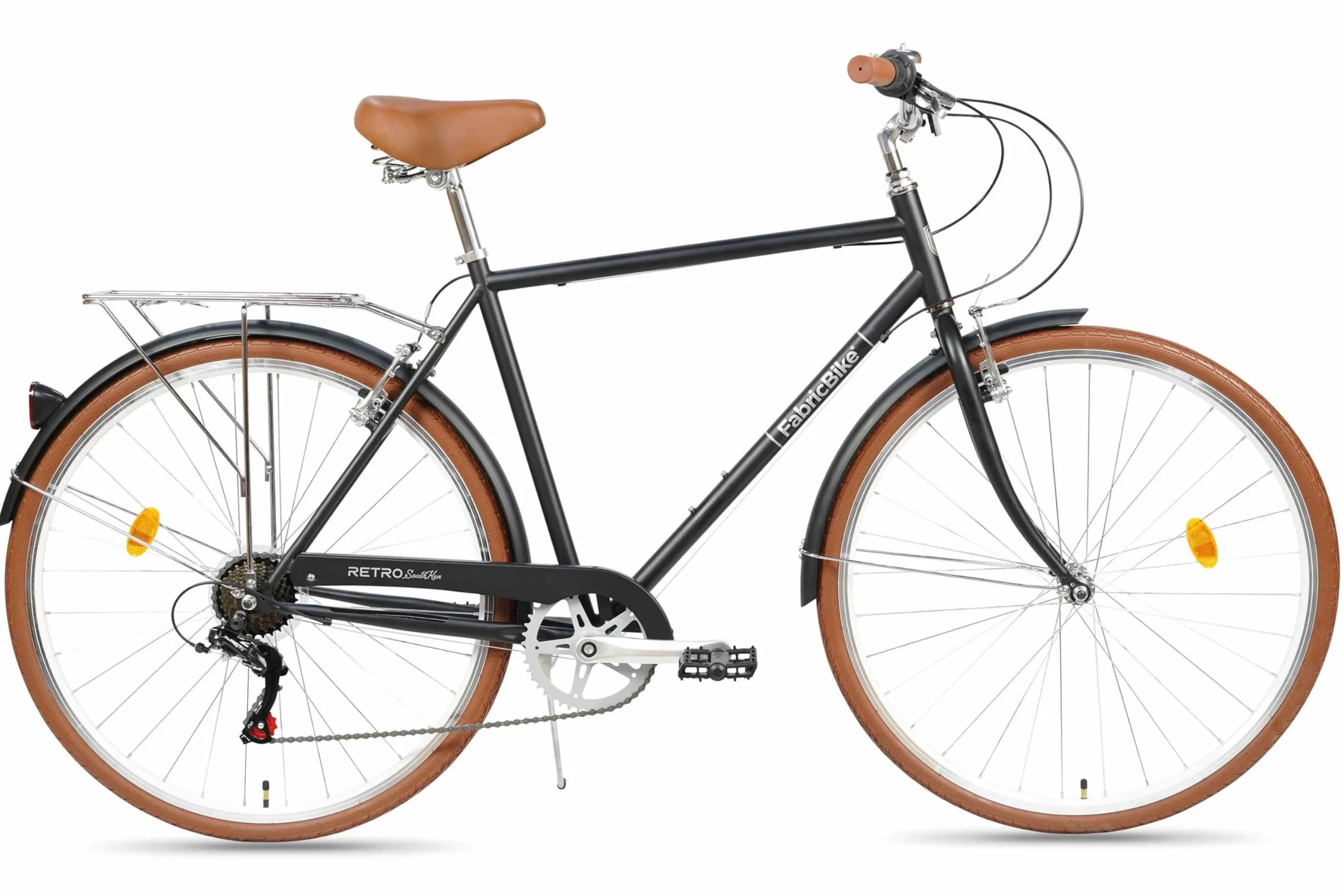 FabricBike Southken - Vélo de Course Classique 28", vélo rétro, 7 V, Porte-Bagages, Guidon et Selle réglables.