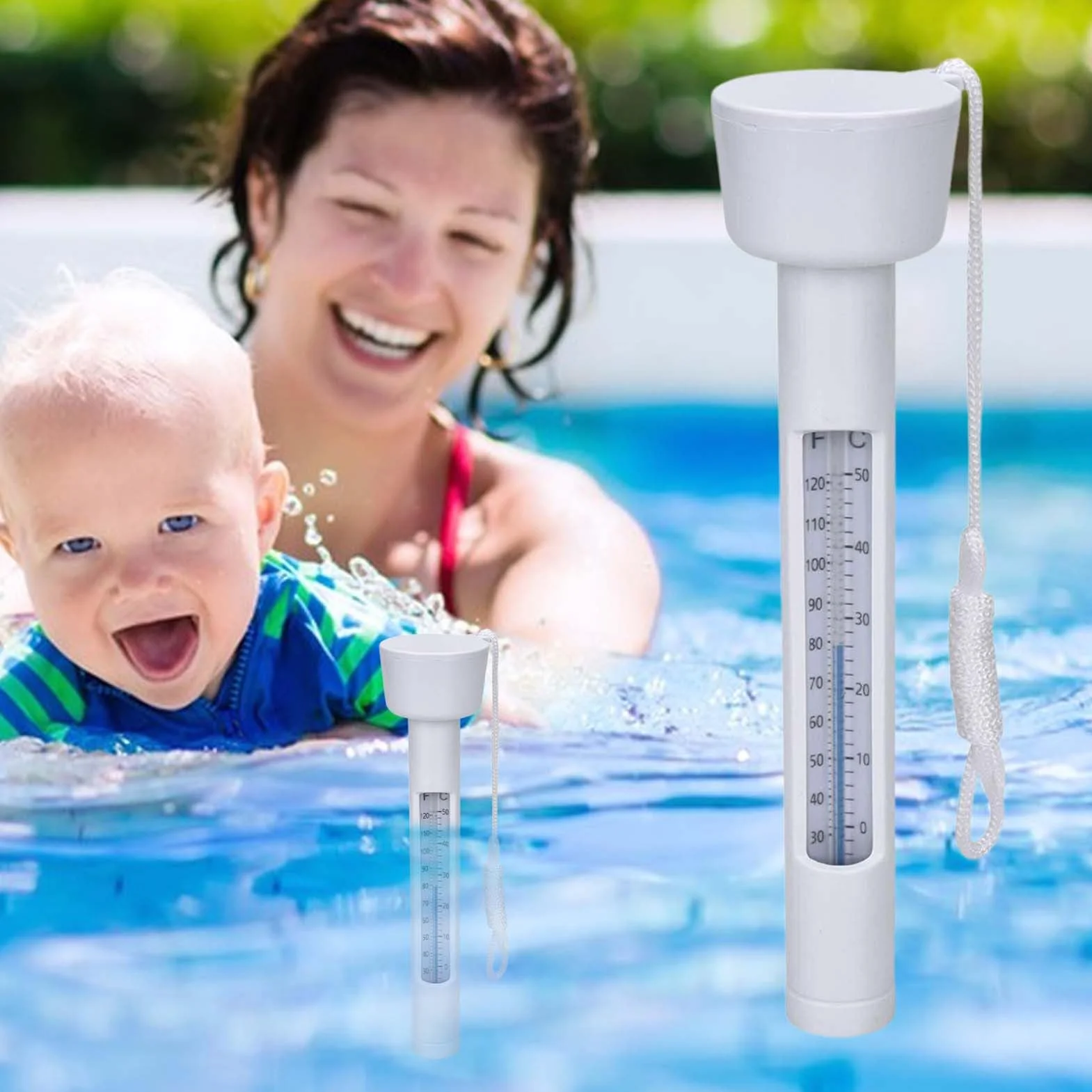 Thermomètre flottant pour piscine 0-50 °C avec laisse, accessoire spa aquarium étang