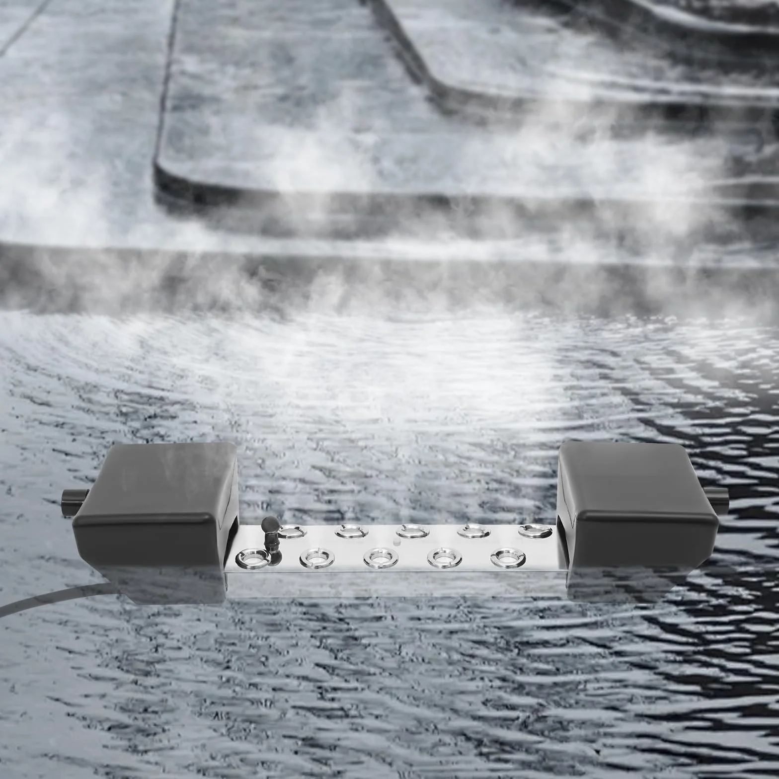 Générateur de brume à ultrasons 10 têtes 350 W IP68 acier inoxydable prise européenne
