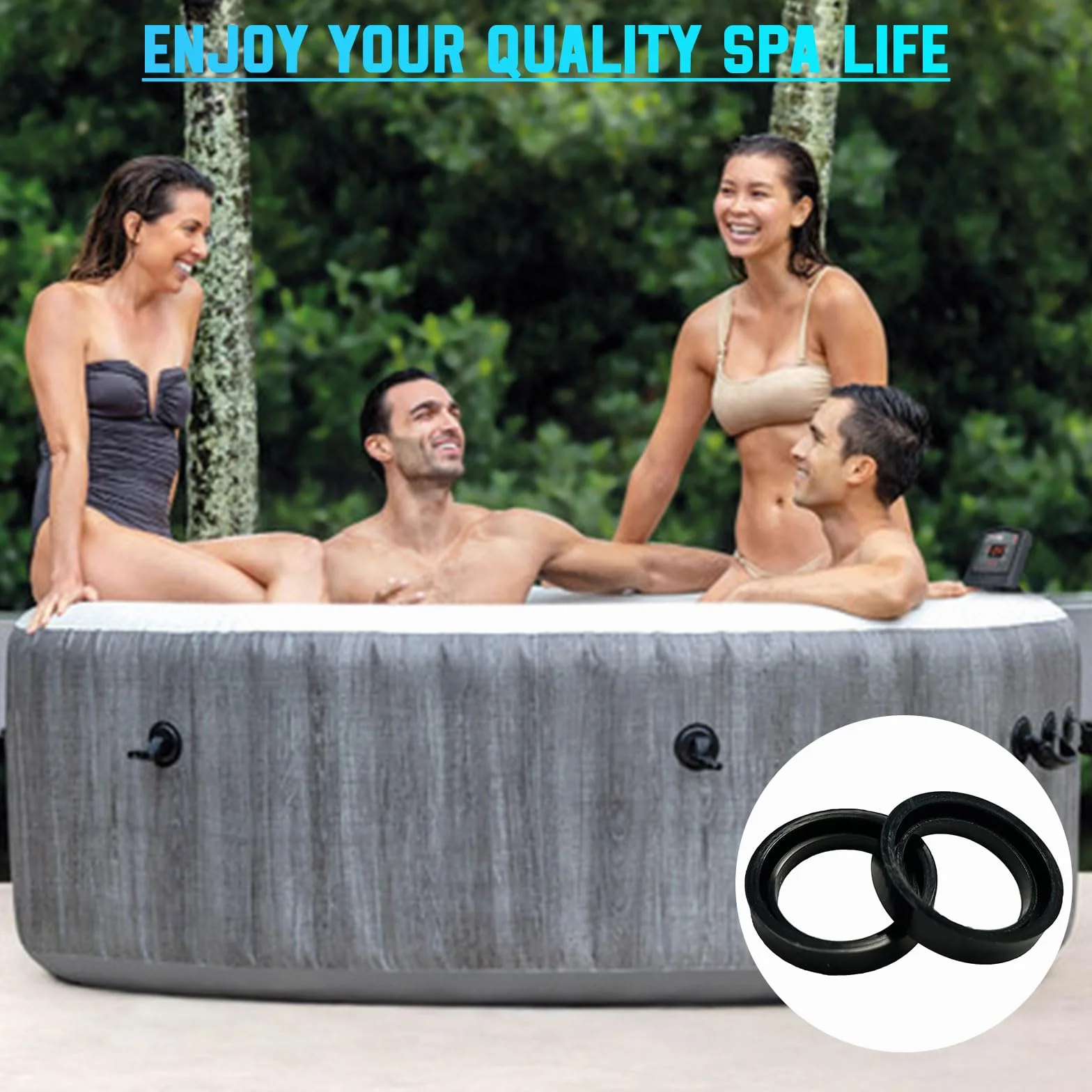 Joint pour Pompe Piscine Intex, 2 Pièces en Silicone, Remplacement pour Connecteur de Spa