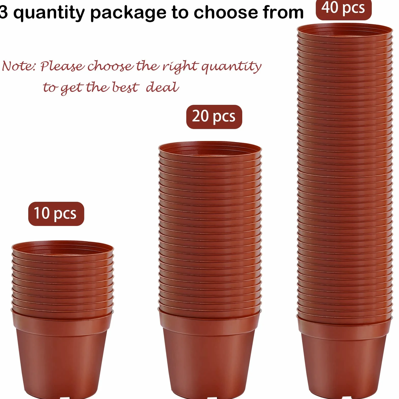 Pots pour Semis 6cm 40 Pièces Réutilisables en Plastique pour Pépinière