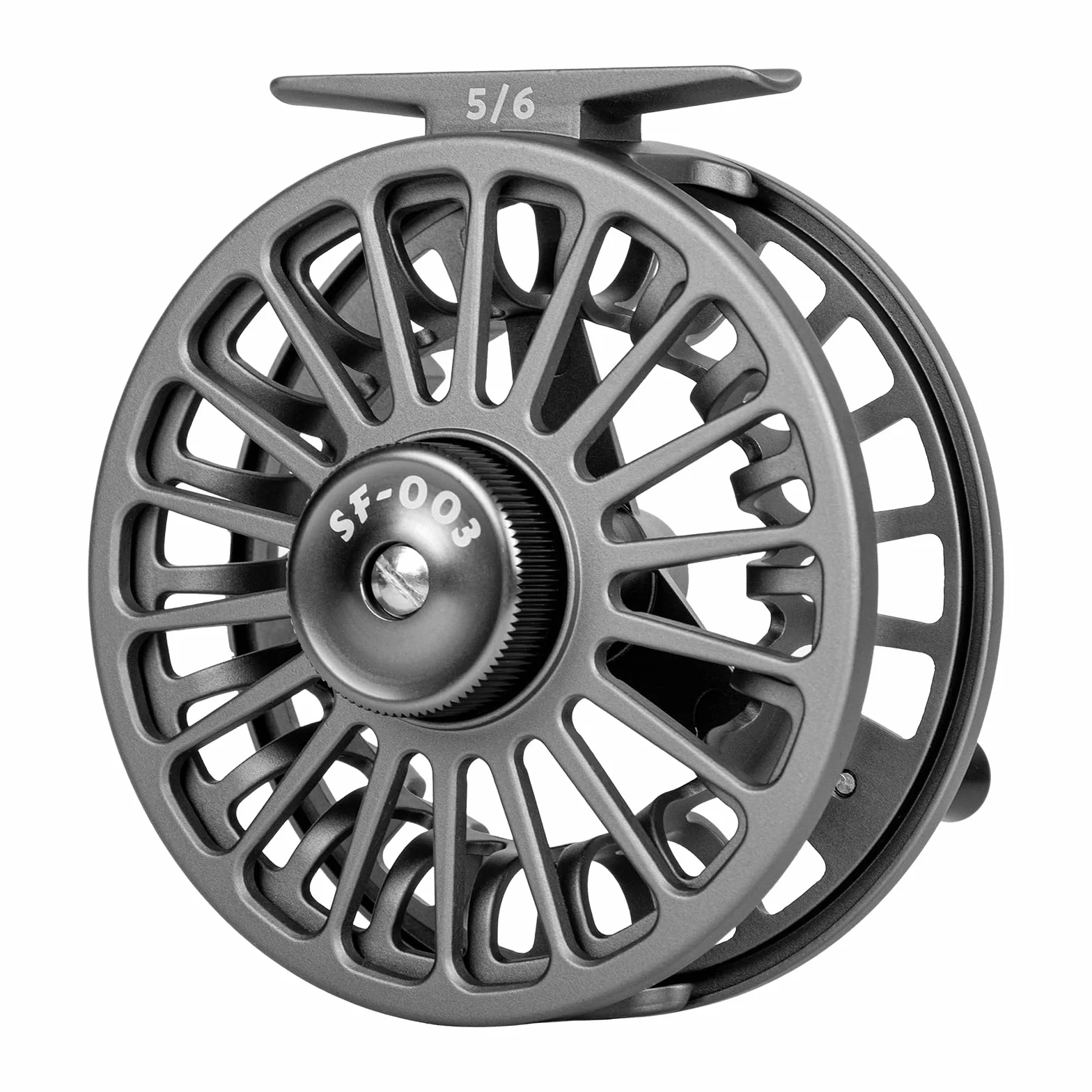 SF SF-003 5/6wt Fly Fishing Reel Single/Combo for Fly Fishing with Aluminum Alloy Body, Easy Spool Change, Pre-Loaded Fly Reel with Line Combo for Freshwater, Matte Gunmetal Gray