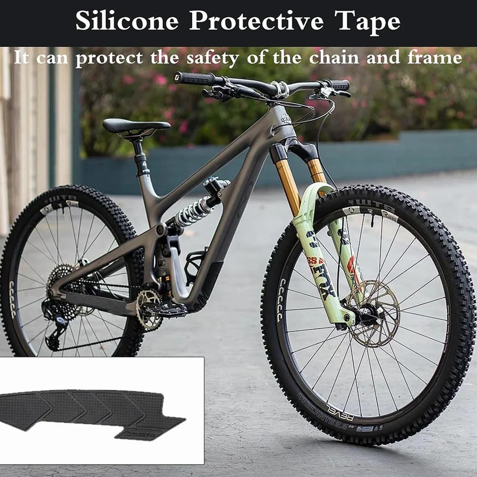 2 Pièces Protection Cadre VTT, Noir Protection Cadre Velo, Gel de Silice Protege Chaine, Accessoires de Vélo, aux Vélos Route, VTT, Vélos Femmes Protéger Chaînes et Cadres Vélo