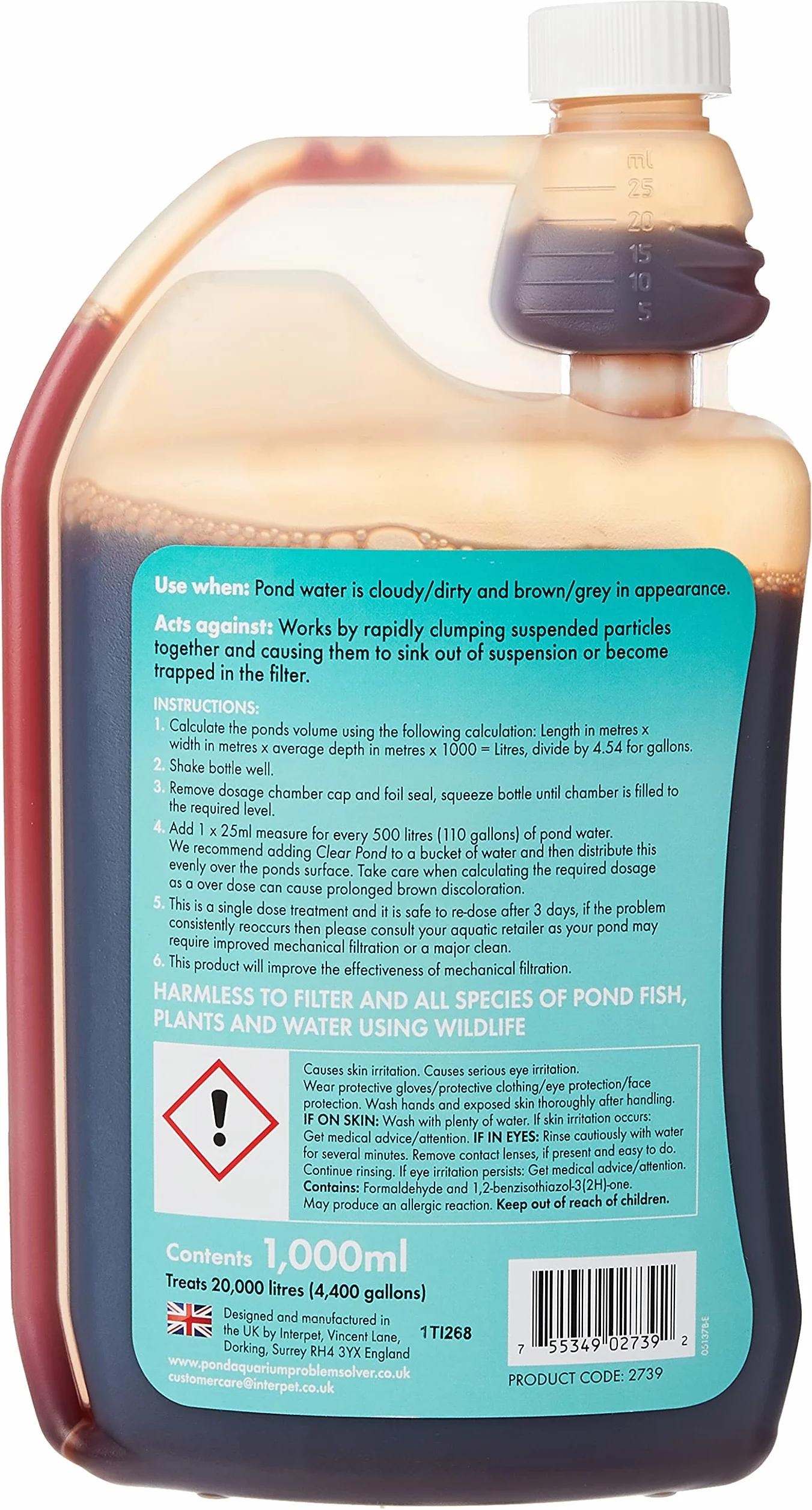 Blagdon Clear Pond Traitement des Eaux de Bassin 1000 ml