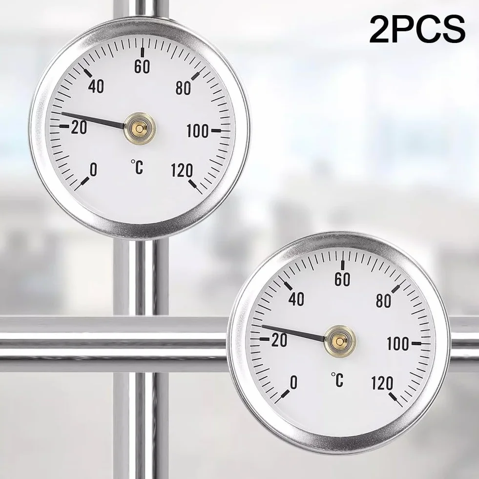 Thermomètre industriel à clipser en acier inoxydable - Jauge de température métal