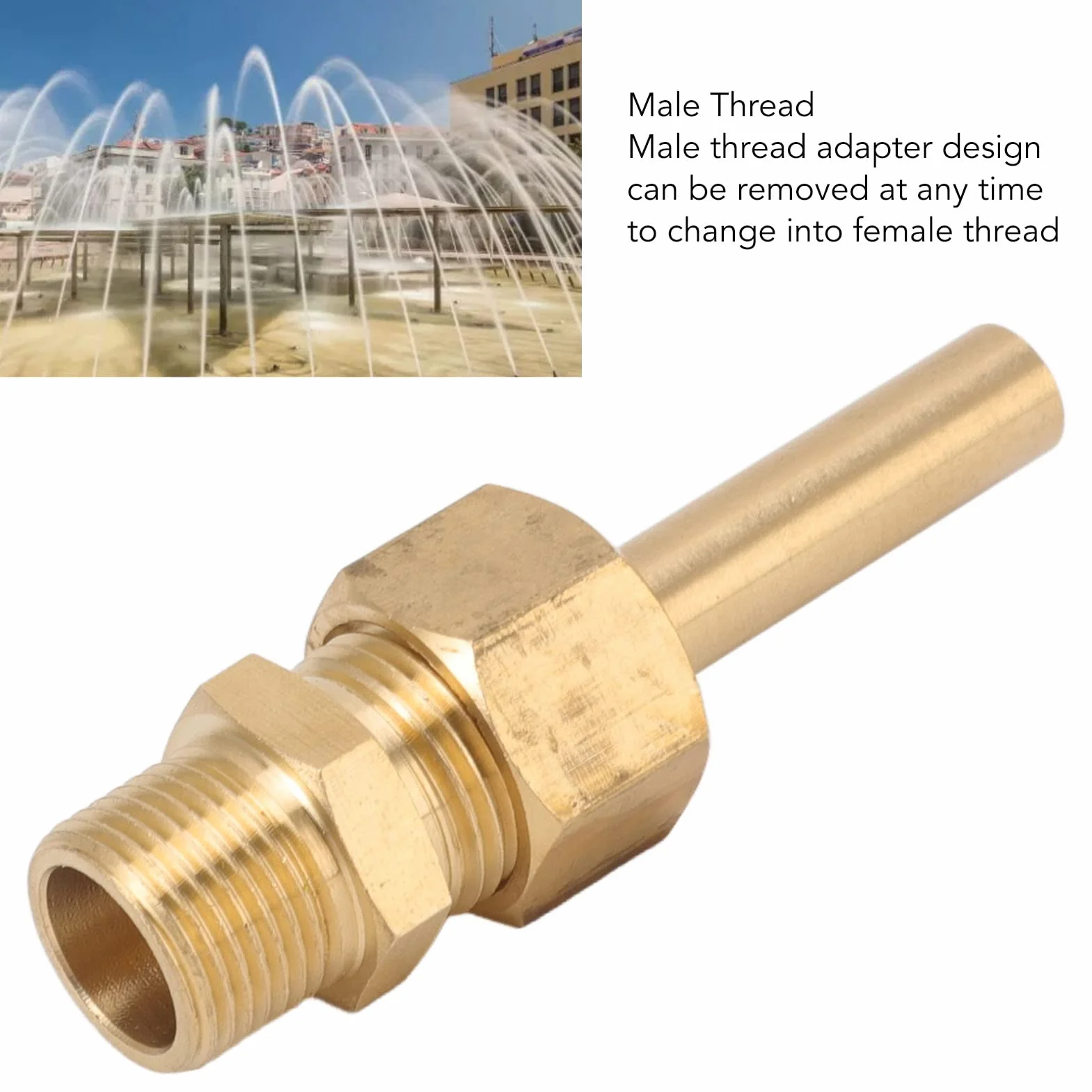 Buse de Fontaine en Cuivre Pur Hexagonale G3/8 pour Piscine Jet Direct