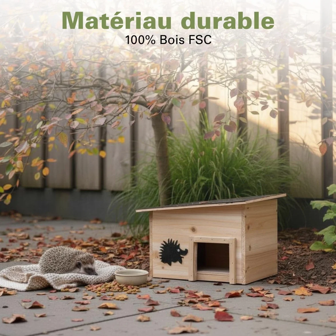 Maison pour hérisson en Bois FSC 100% - Maison pour Cochon d'Inde