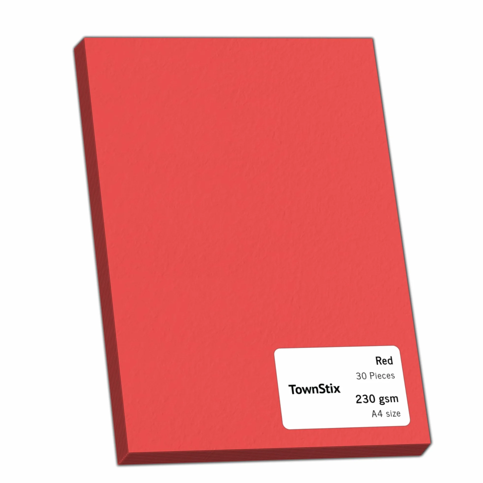 Feuille A4 Cartonnée Rouge 230g/m² - 30 Pièces Papier Cartonné