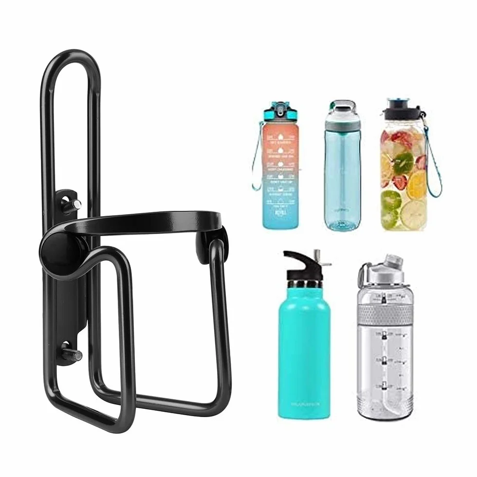 2Pcs Porte Gourde Porte-Bouteille de vélo Cage de Bouteille d'eau en Aluminium Ultra léger Porte-Gourde pour Vélo,VTT,Fauteuil Roulant(Noir)