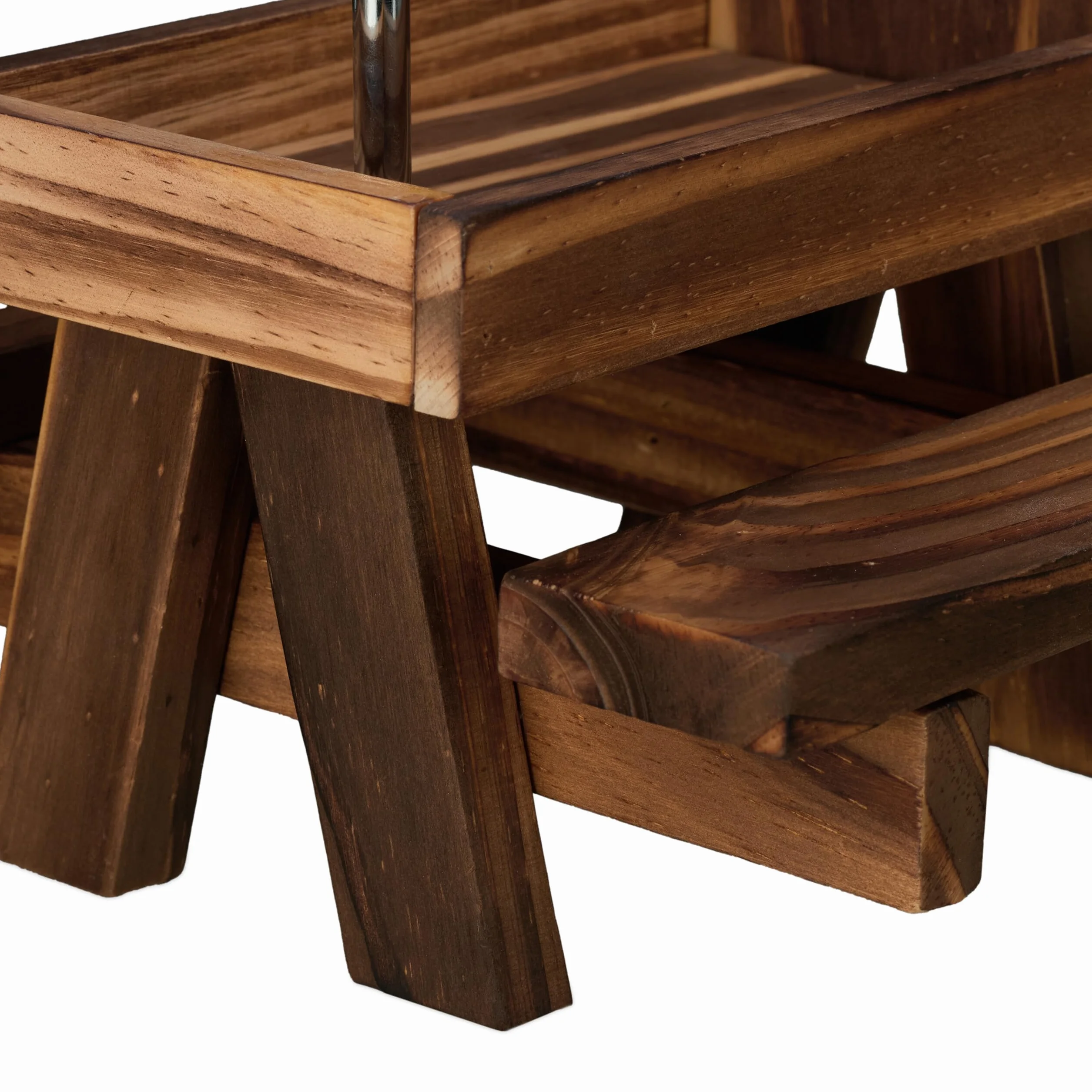 Relaxdays Mangeoire pour écureuils Design Original 2 parasols Table avec bancs Marron foncé