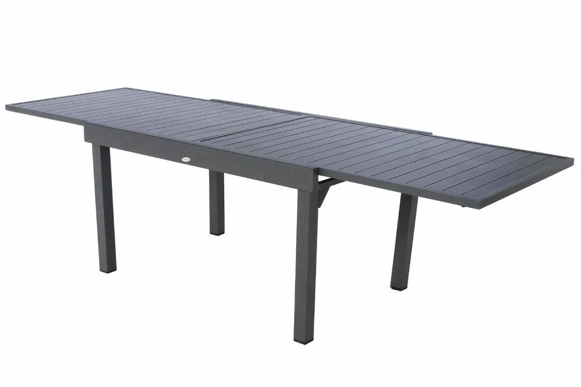 Hespéride Table de Jardin Extensible Piazza Gris Graphite 10 Places Aluminium Antirouille