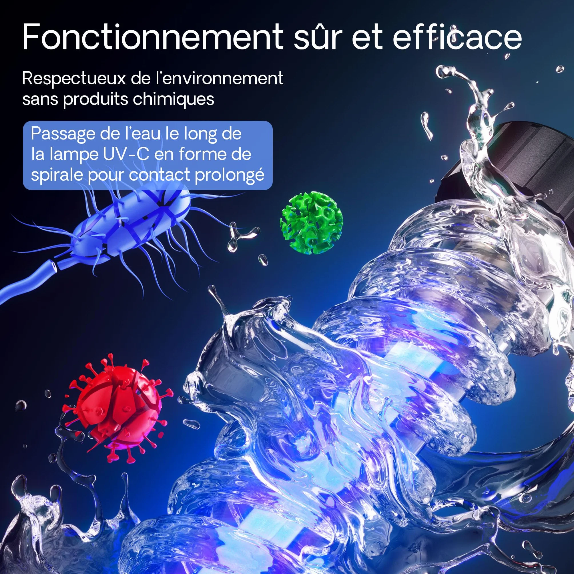 SunSun CUV-136 Stérilisateur Clarificateur de bassins 4500 l/h Lampe UV-C 36 W