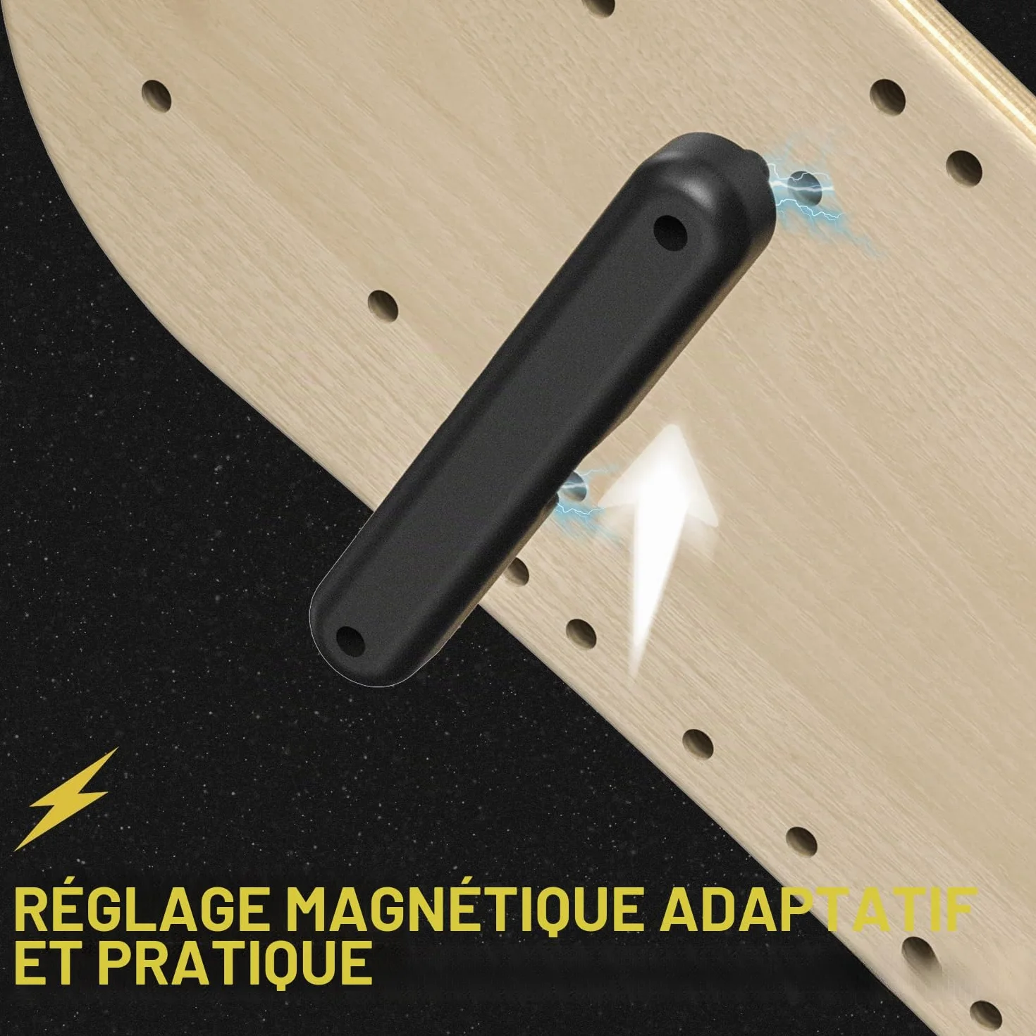 Sportneer Planche d'équilibre 7 modes avec arrêts réglables et balle 7,1 cm