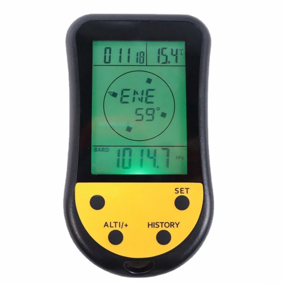 Altimètre numérique pour voiture, altimètre, thermomètre hygromètre, écran LCD rétroéclairé, altimètre numérique pour camping en plein air