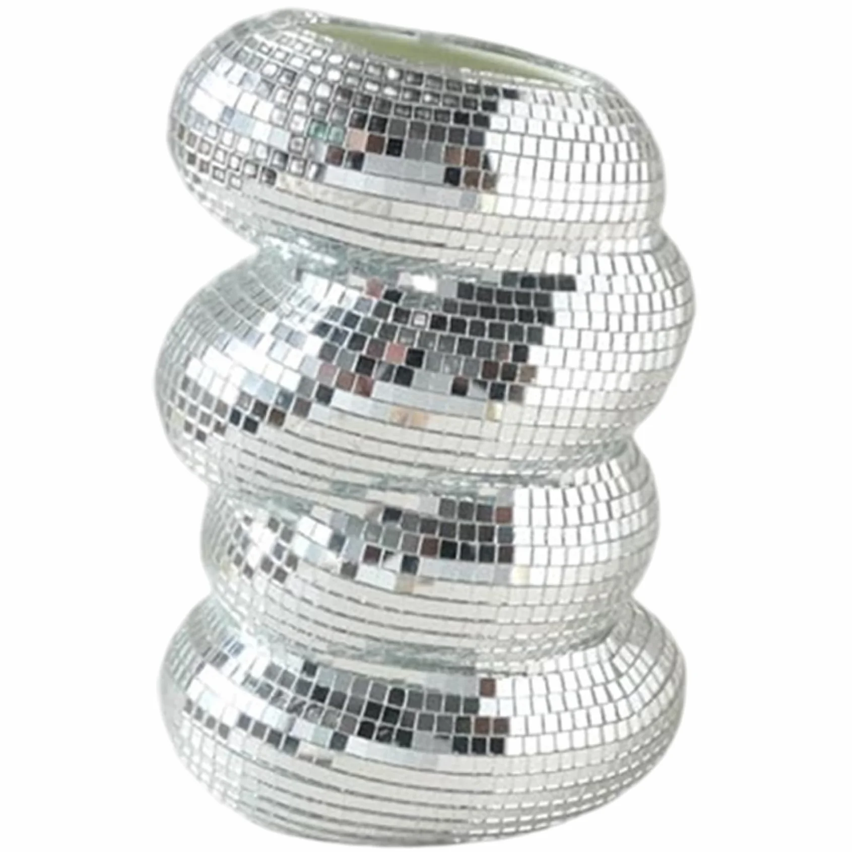 Disco Ball Planter Spiral Reflective Vase Unique Miroir pour la Maison Bureau Accessoire