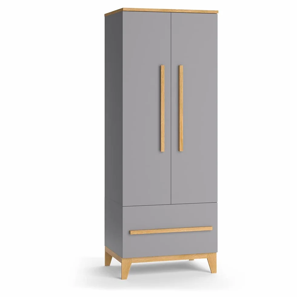 VitaliSpa Armoire pour Enfants Malia Gris 70x186.8cm Rangement Vêtements