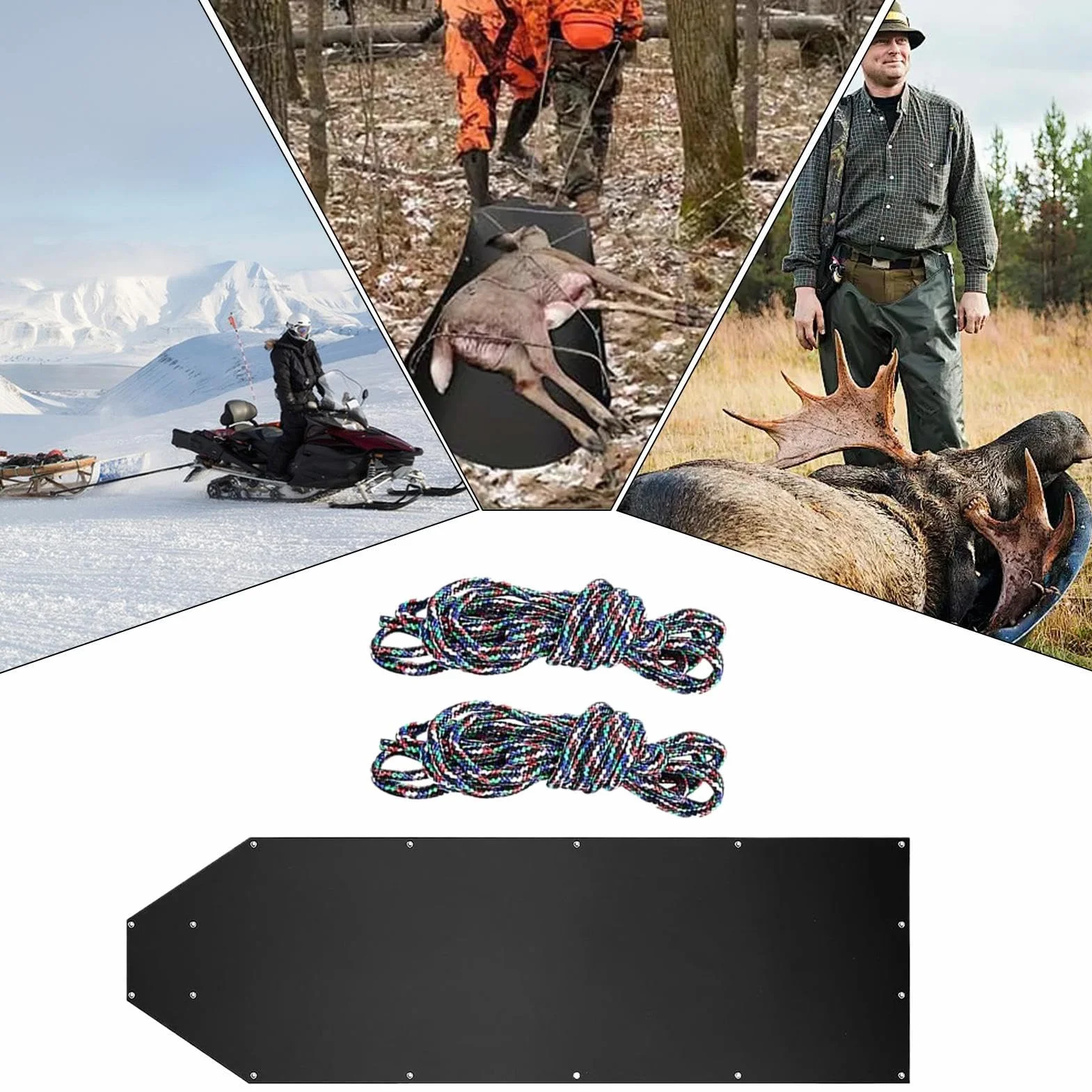 Luge de Chasse | Luge de Chasse Renforcée et Pliable pour Cerf | Équipement De Transport pour Bois De Chauffage Leurrage Neige Trophes Sable Plage Glace Pêche
