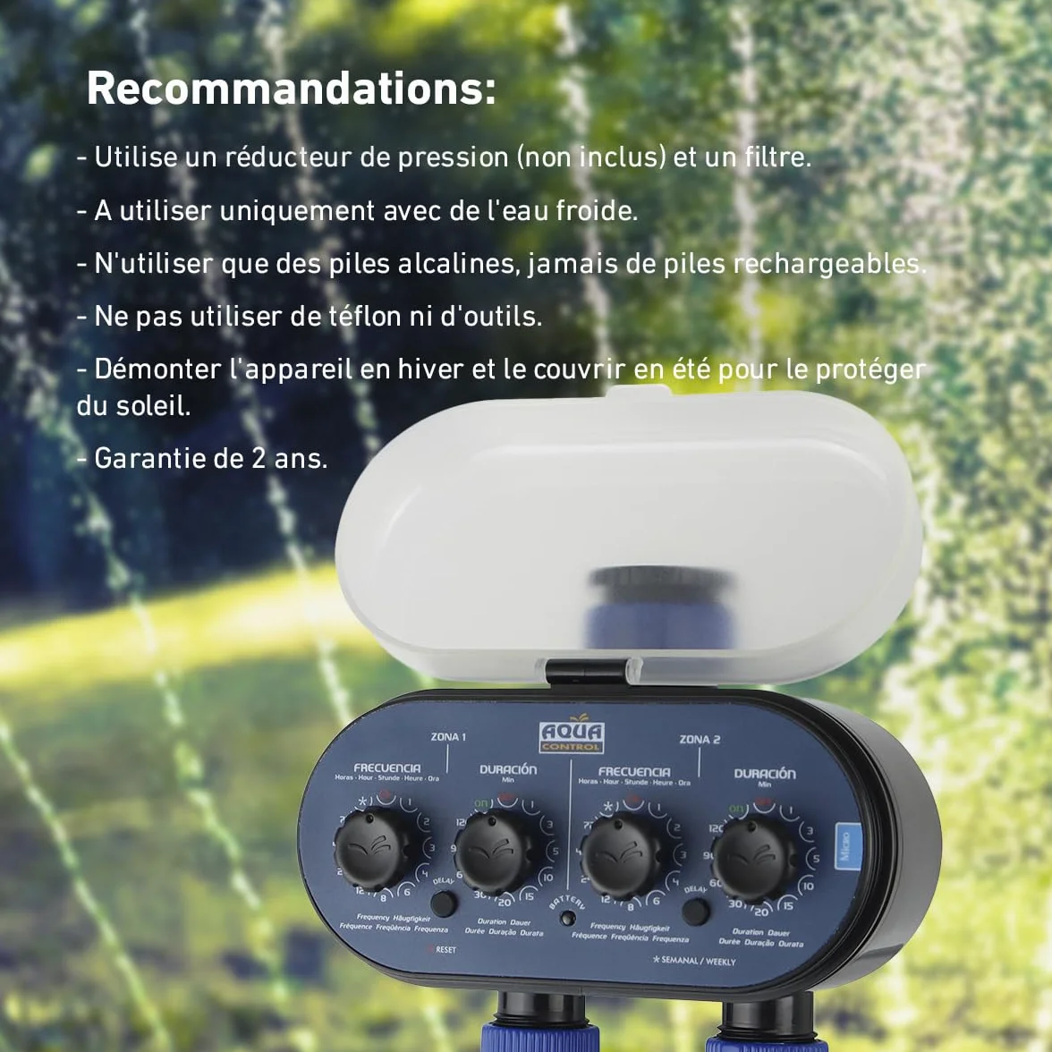 Aqua Control C4011 Programmateur d'Arrosage Jardin 2 Sorties