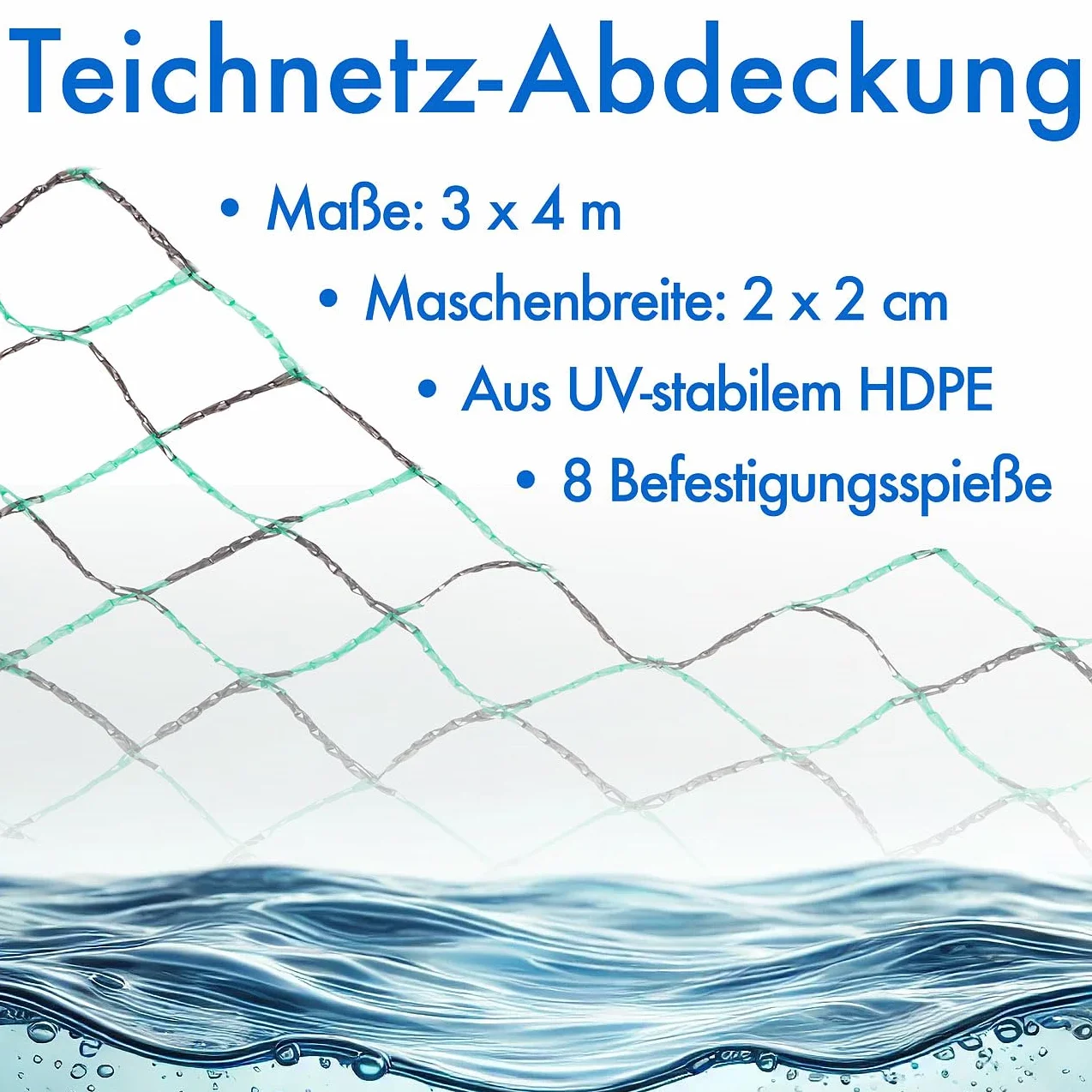 Royal Gardineer Filet de Protection pour Bassin à Mailles Fines 3 x 4 m