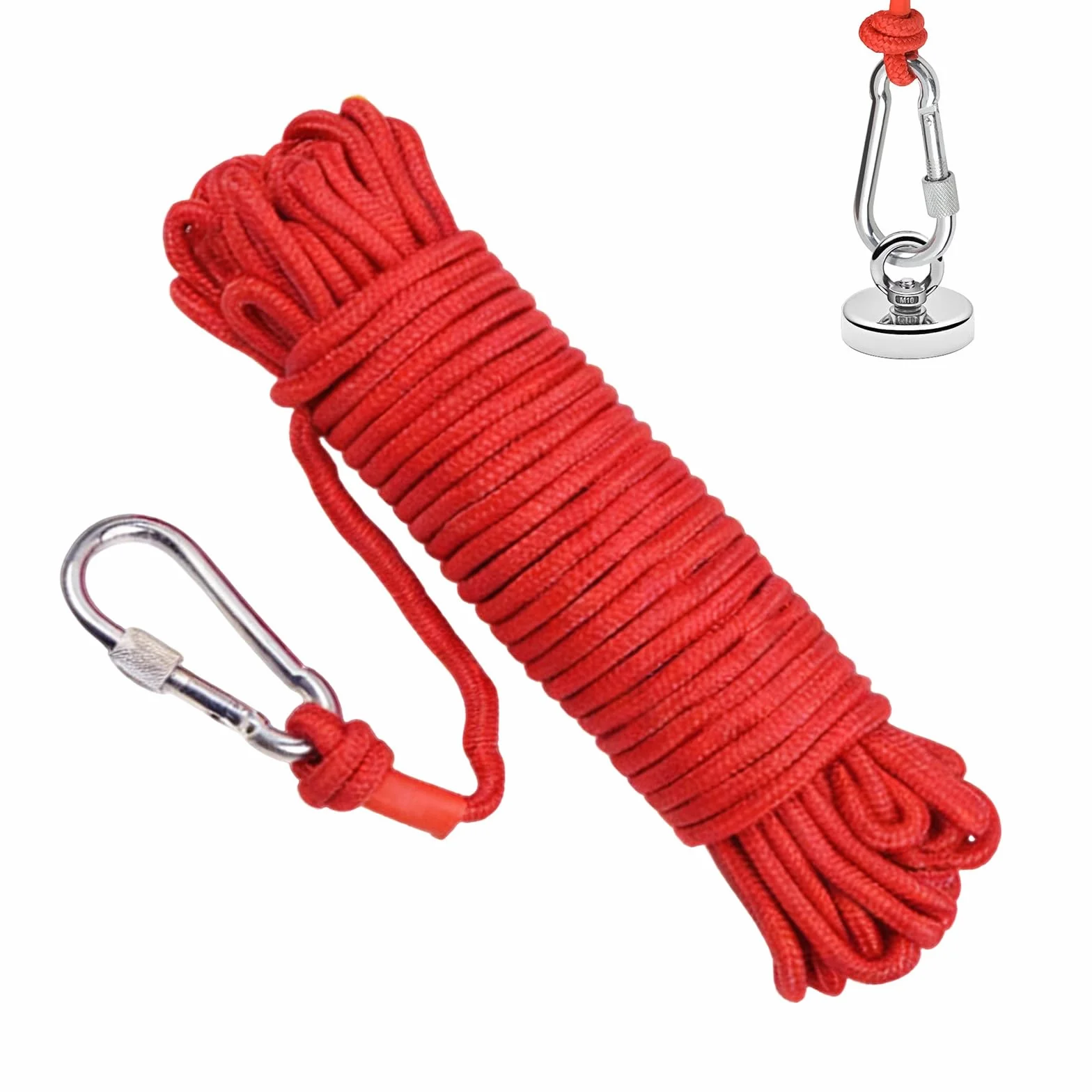 Corde flottantes 6mm 10M Cordettes polypropylène, Cordage en Polypropylène avec Mousqueton Inoxydable, Haute Visibilité et Résistance aux Intempéries, pour Kayak, Jet Ski, Rafting, et Camping