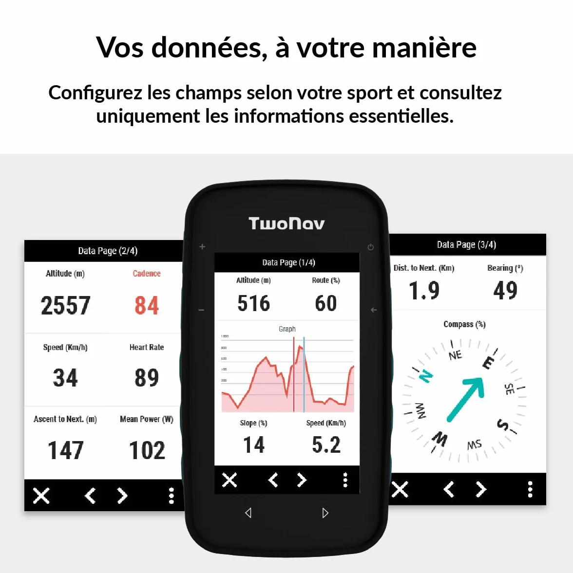 TwoNav Cross Plus (32 Go) + Carte 5 Dalles de France IGN Top25, GPS de Sports avec écran 3,2 Pouces pour VTT, vélo, Trekking ou randonnée