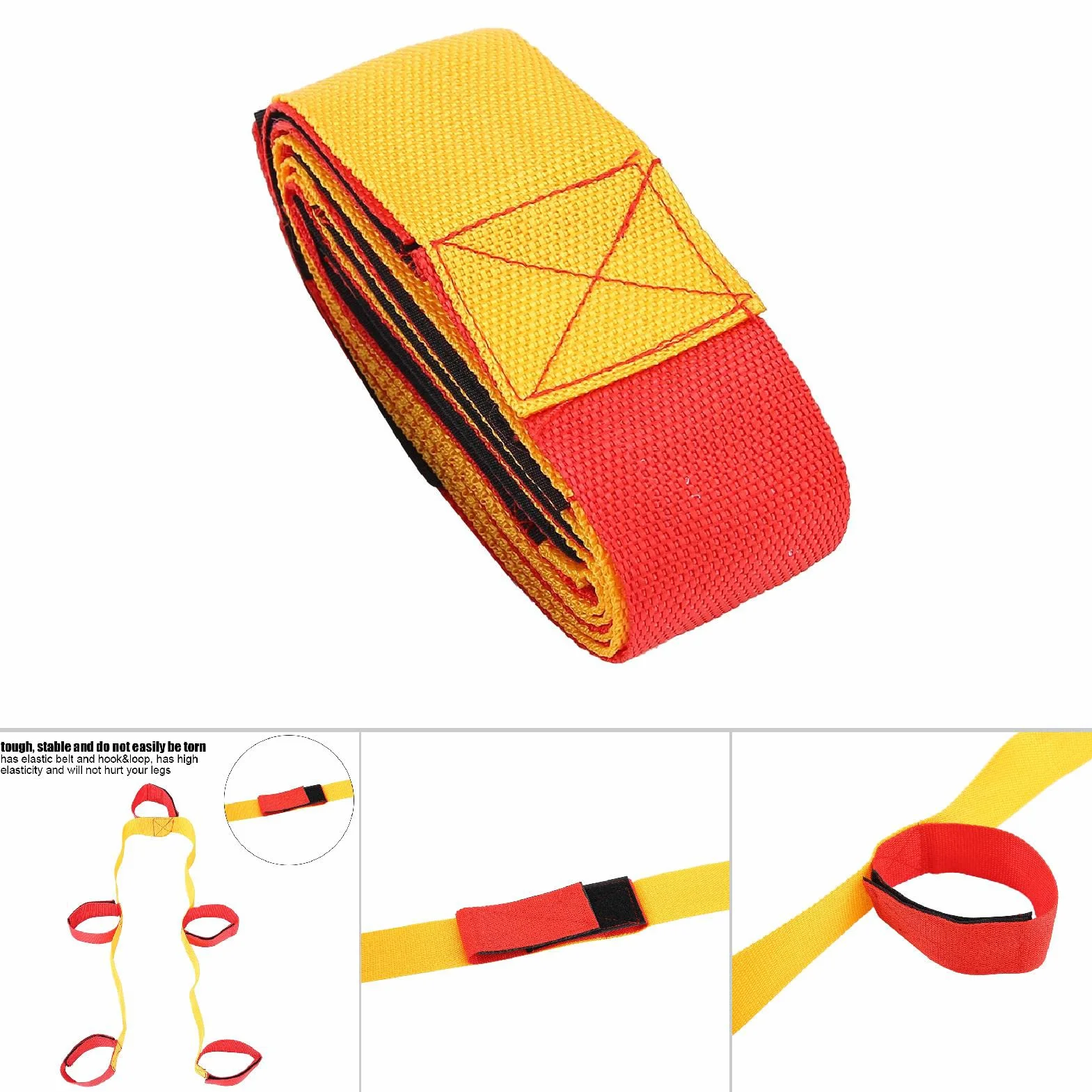 VGEBY1 2Pcs À Bandes De Course Bandes, 3/5/8 Personne Tissé Équipe Attache Bande De Course Formation Props Strap Équipe Jeux Sangles de Pied(5 Personnes)