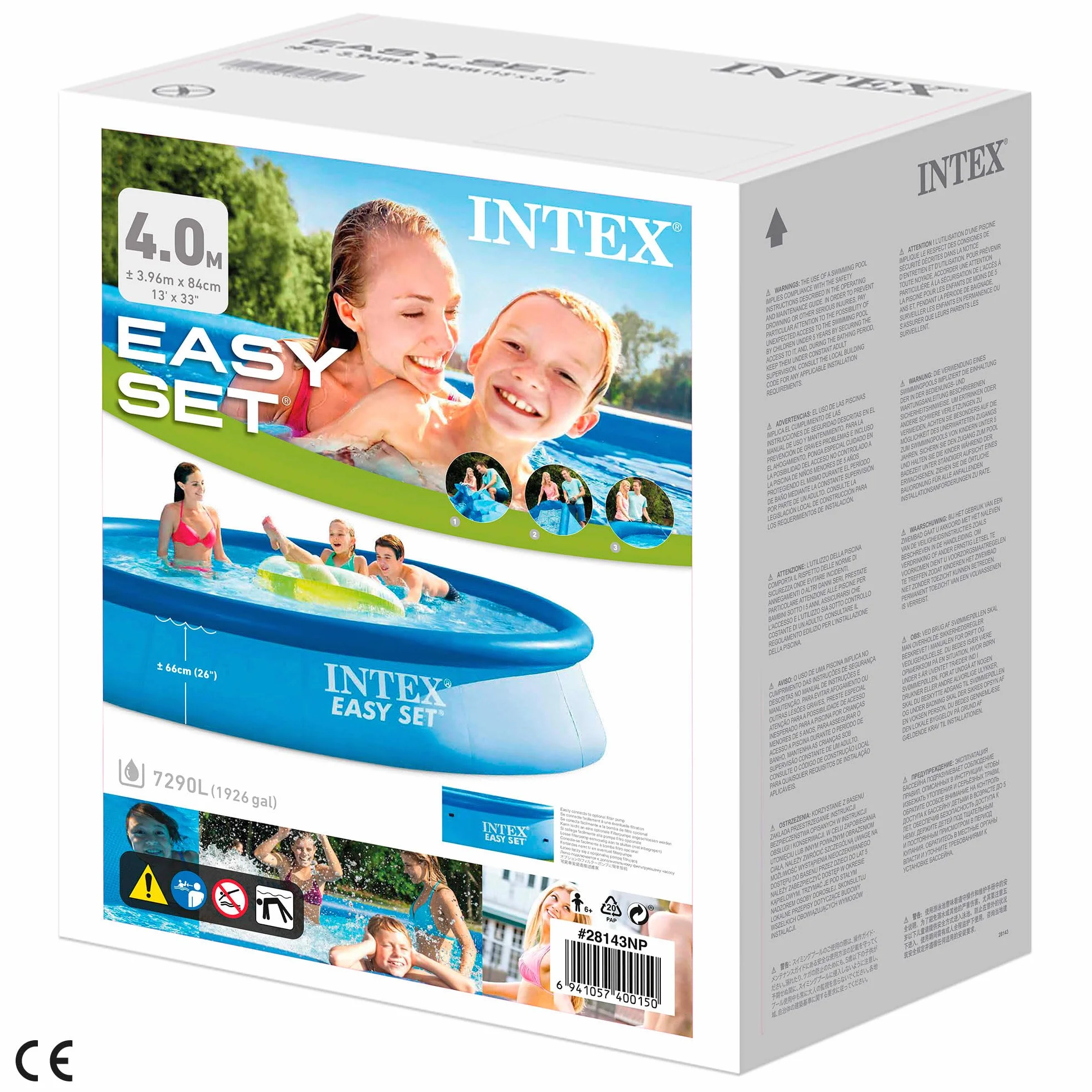 Intex piscine easy set autoportante 3,96 x 0,84m