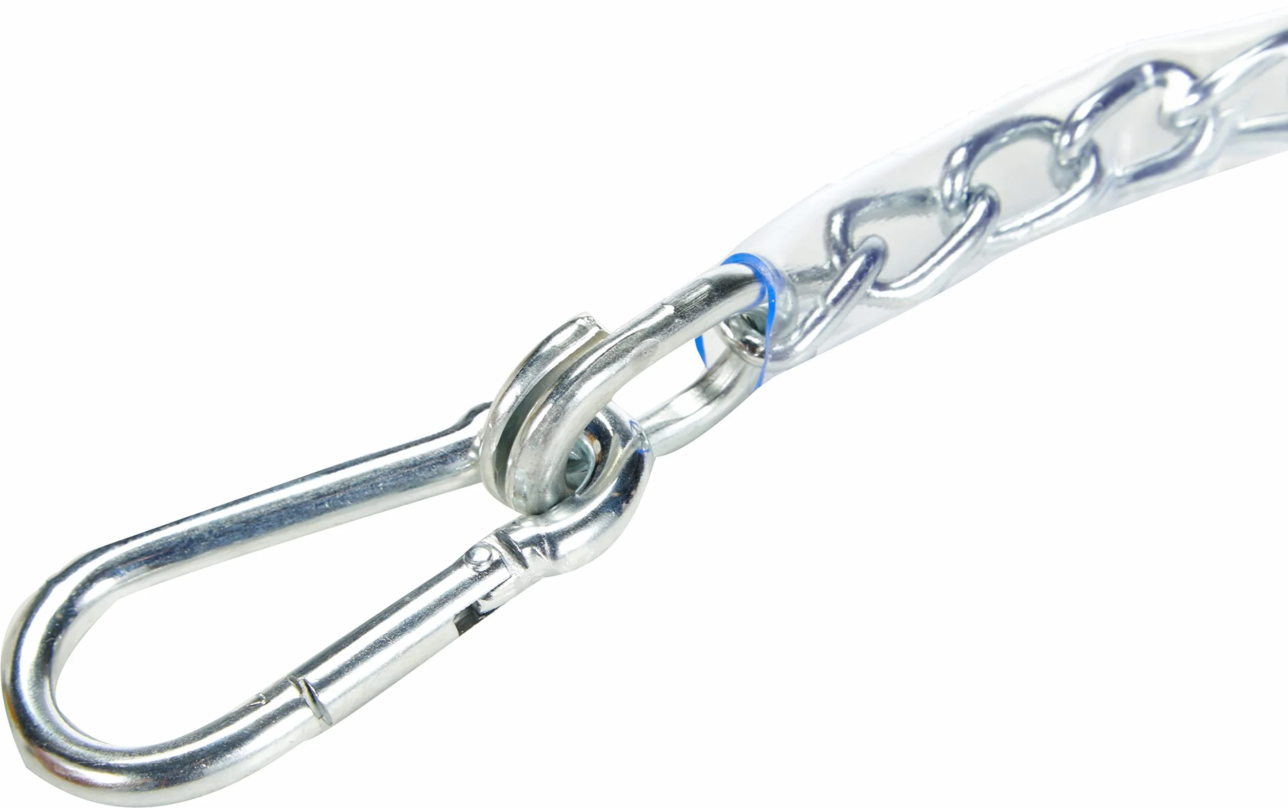 Kerbl 321414 Chaîne d'attache recouverte de plastique avec mousqueton anti-panique et mousqueton 50 cm
