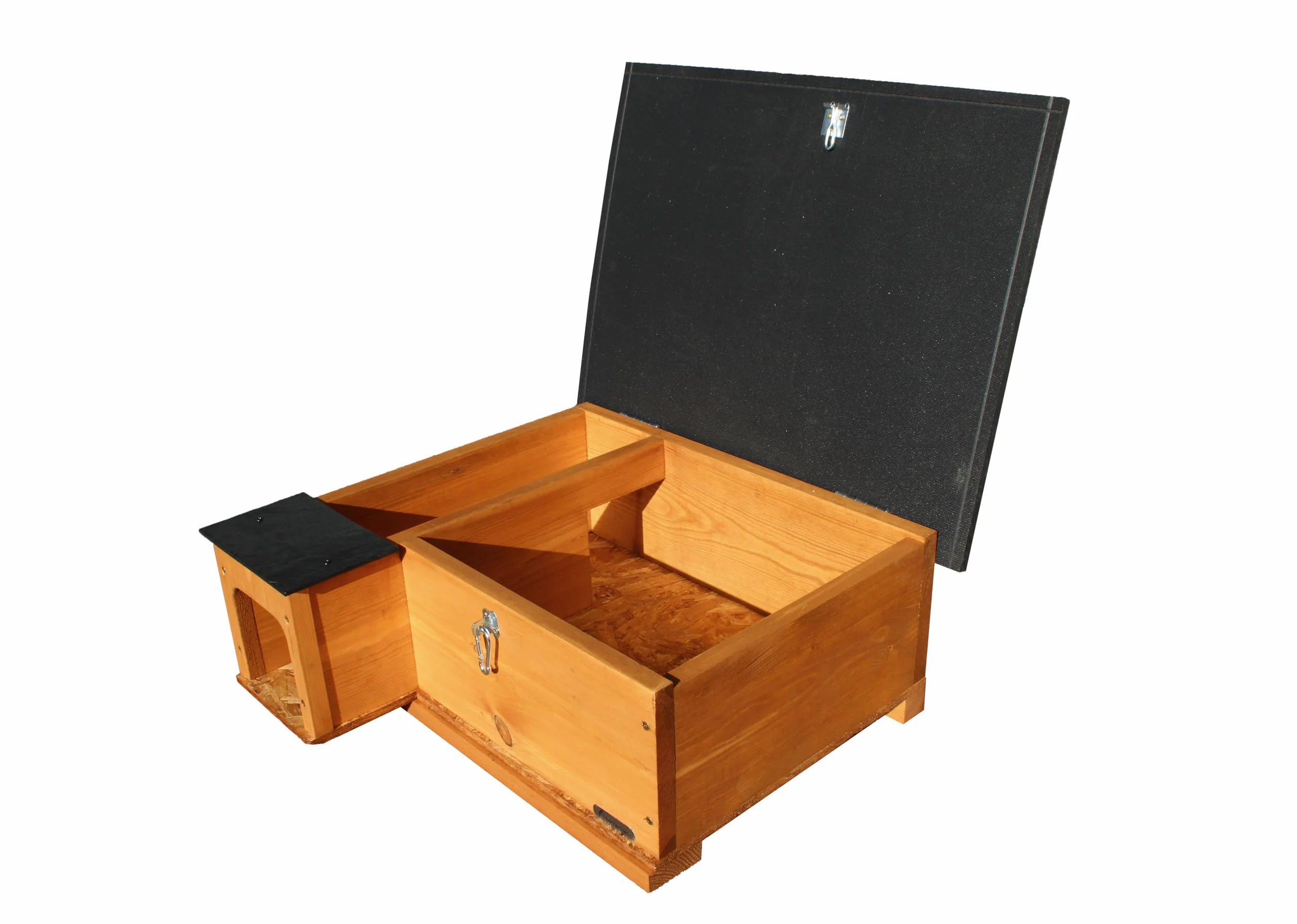 Green Feathers Maison pour hérisson - Marron doré avec revêtement anti-bactéries, habitat extérieur résistant aux prédateurs, toit écologique et sol en bois massif