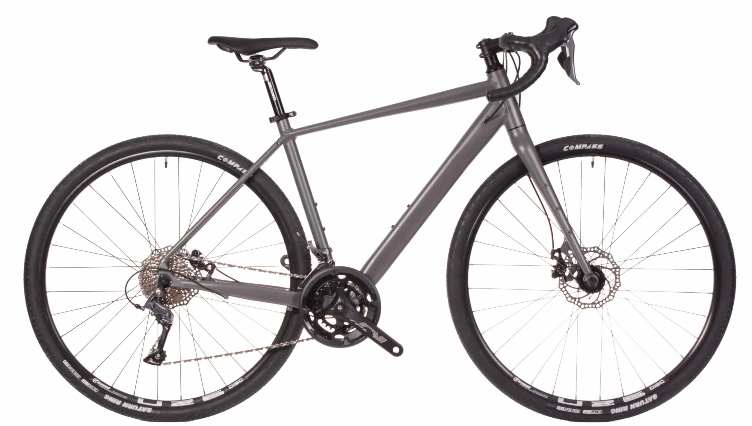 Vélo Gravel Aluminium Route Shimano Claris 2x8 Vitesses 700x40c Gris