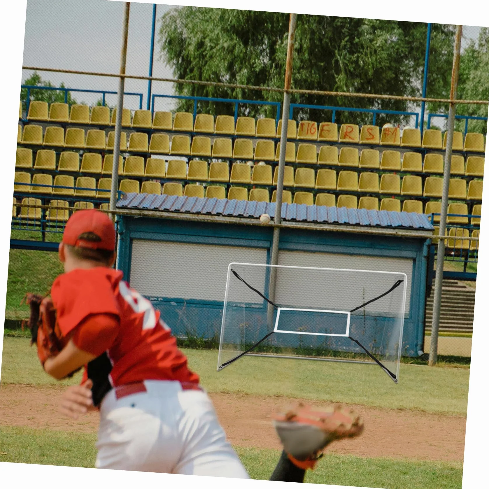 Kisangel Filet D'entraînement Lancer et Frappe pour Baseball et Softball en Polyester Hauteur Réglable, Cible de Lancer pour Entraînement Sportif