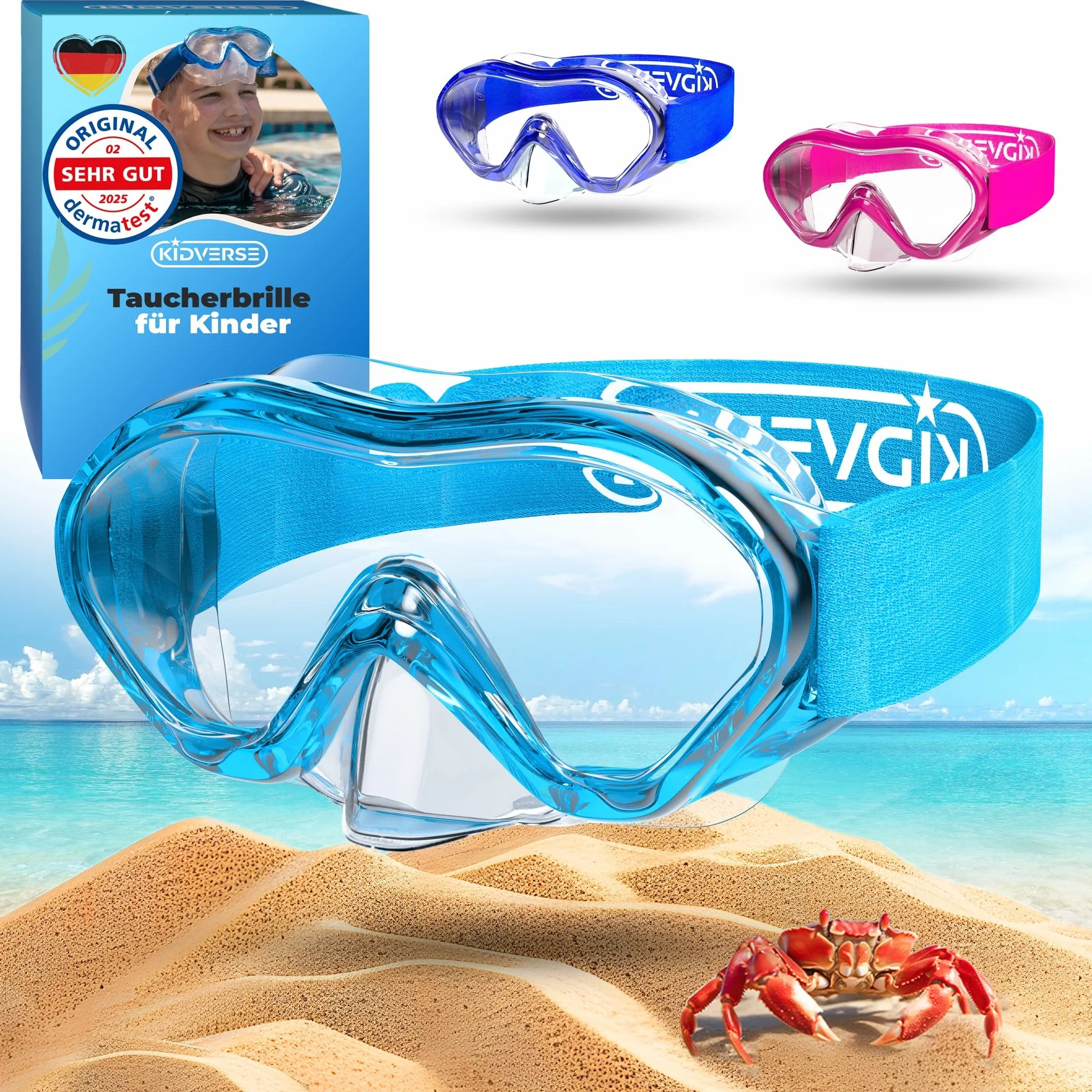 KIDVERSE Lunette Piscine Enfant Protection UV Anti-buée Étanche Confortable