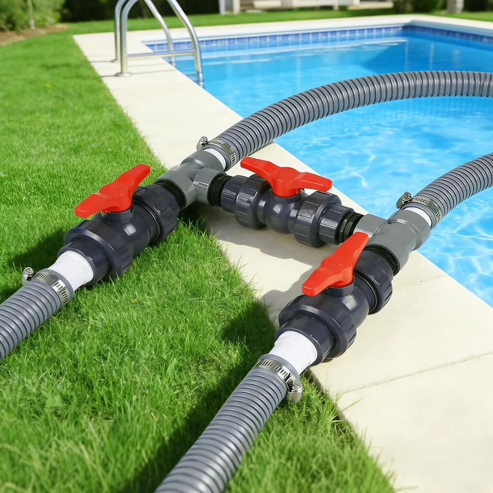 Kit de raccordement de piscine avec pompe à chaleur, diamètre 50 mm, tuyaux 32 mm et 38 mm, chauffage solaire