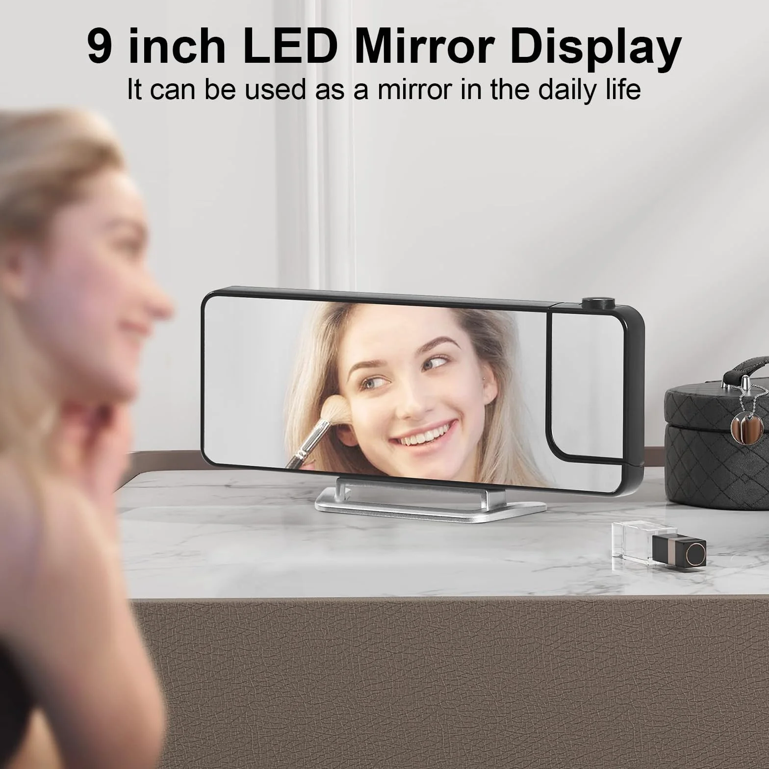 Cuteefun Réveil Projecteur Plafond LED avec Affichage Température Snooze 12H/24H