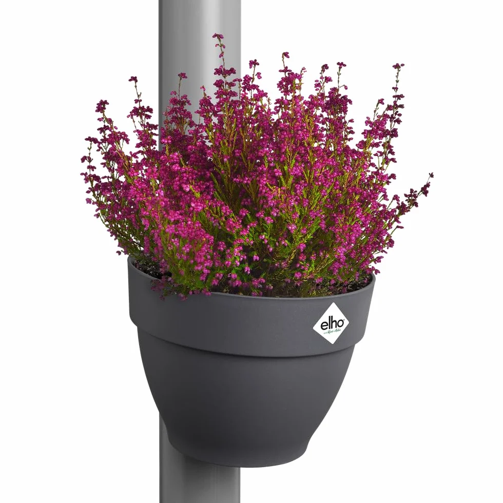 Elho Vibia Campana Pot Gouttière 40 - Doniczka Ø 21.6 x H 16.3 cm - Czarna/Antracyt