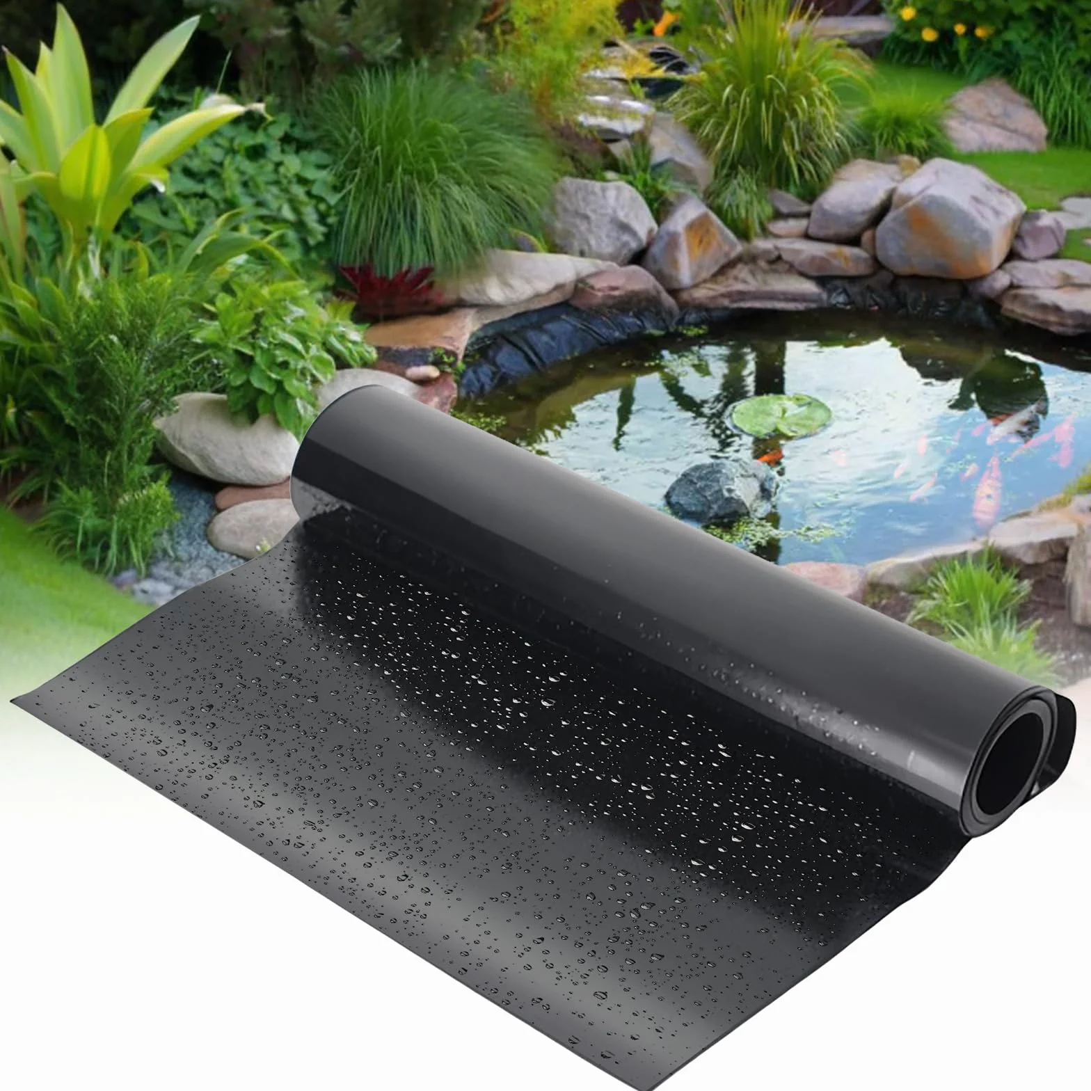 MIKIICOCO Revêtement de bassin 3 x 3 m imperméable flexible membrane préformée