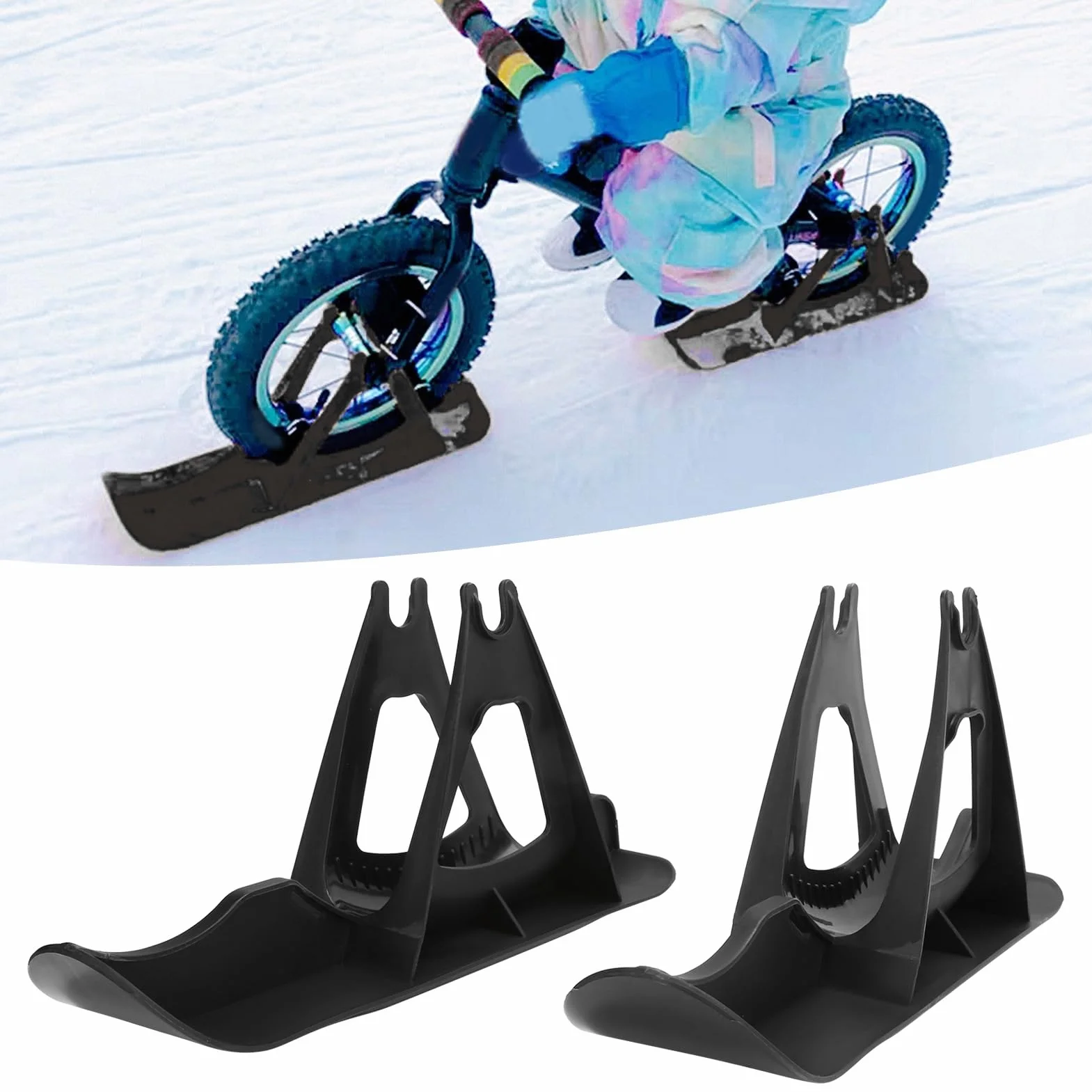 Scooter de ski à neige, pièces de planche à neige multifonctionnelles, patins pour poussette, vélo, planche à ski, ensemble de ski pour vélo d'équilibre