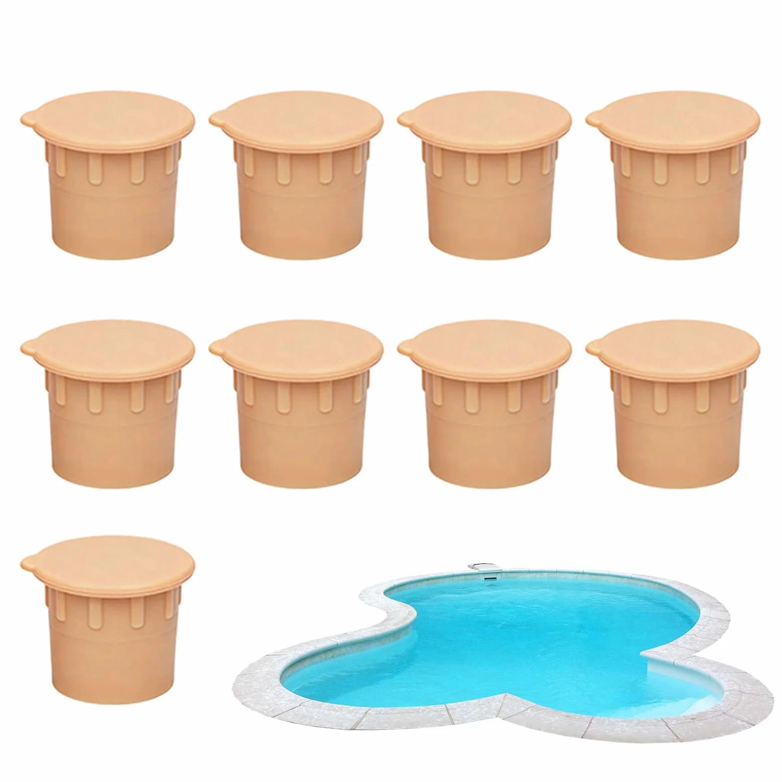 Générique Bouchons pour barrière de Piscine 10 pièces protège-Sol Capuchons de Protection pour Trous