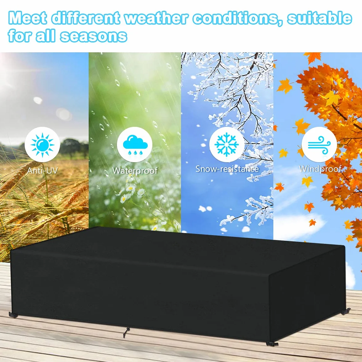 Housse Transat Impermeable Anti-UV 200x68x30cm Protection Exterieur Jardin