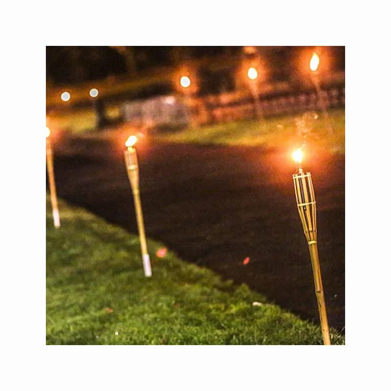 Torches à huile en bambou 120 cm Lot de 10