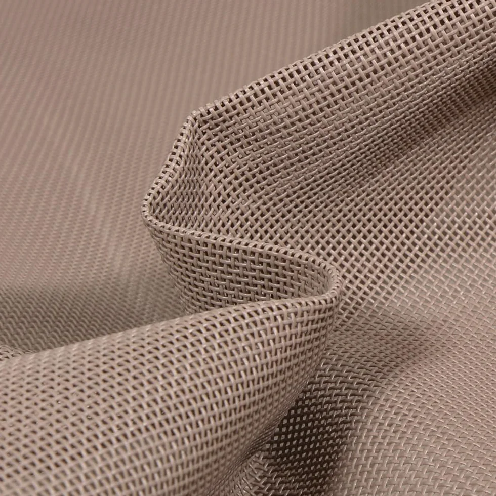 Toile Transat grille extérieure textilène unie Taupe 50 cm