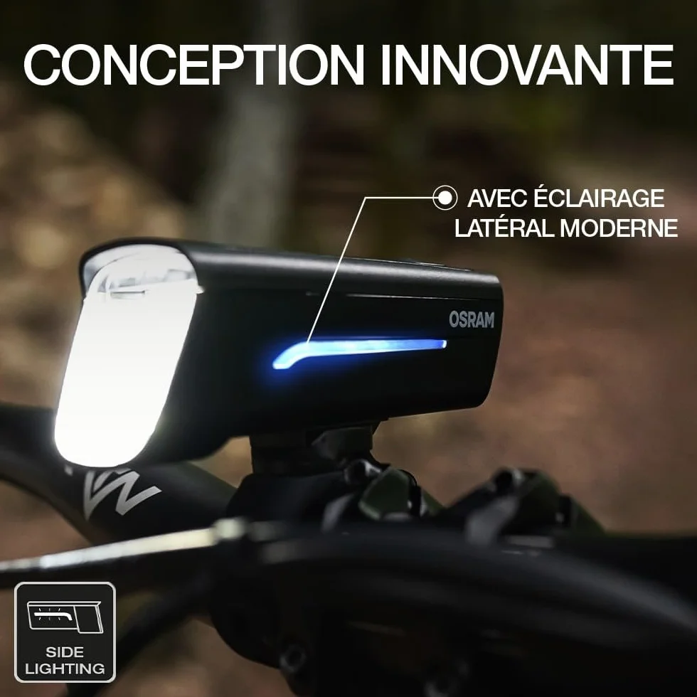 Osram LEDsBIKE Race 50 Set, Jeu d'éclairage de vélo Rechargeable, Jeu d'éclairage LED Avant et arrière, Trois Niveaux de luminosité, 50 lux, Homologué StVZO