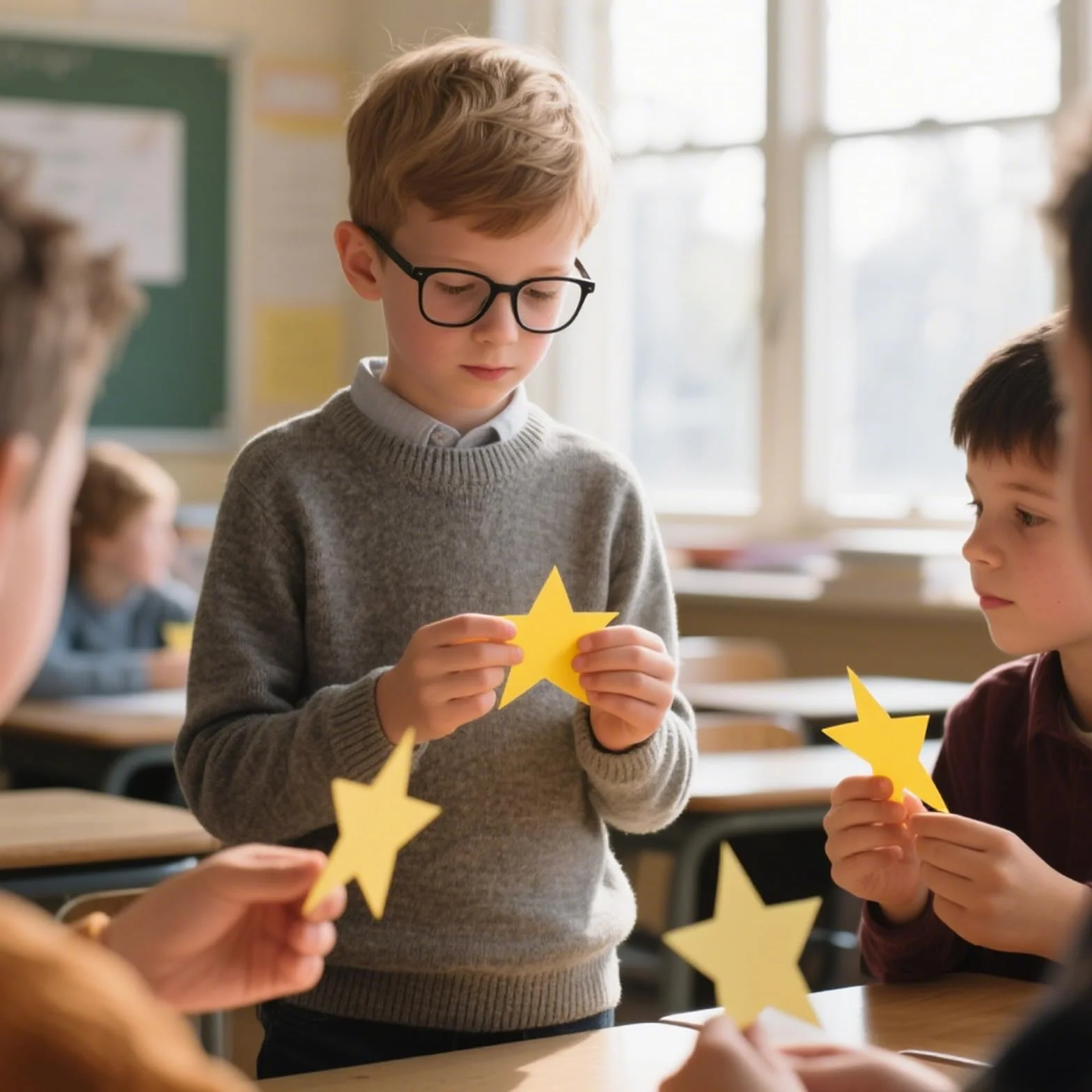 Étoiles Dorées Découpées 10cm Papier Double Face 200pcs pour Décoration Murale de Fête et Projets Scolaires