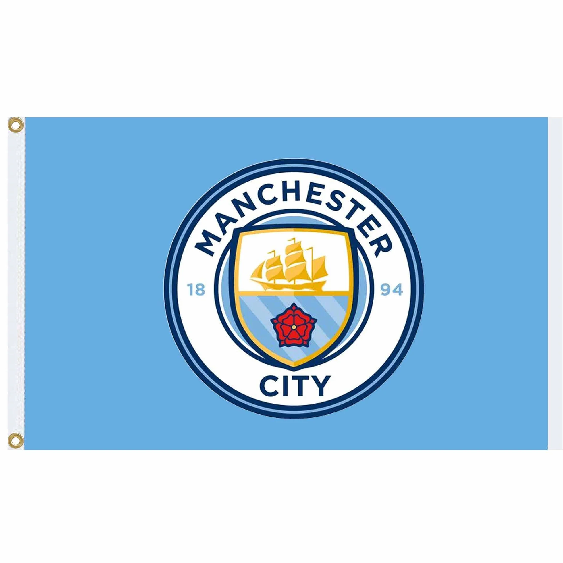 MCFC Drapeau officiel Manchester City Premier League Champions (1,5 x 0,9 m et 100% polyester)